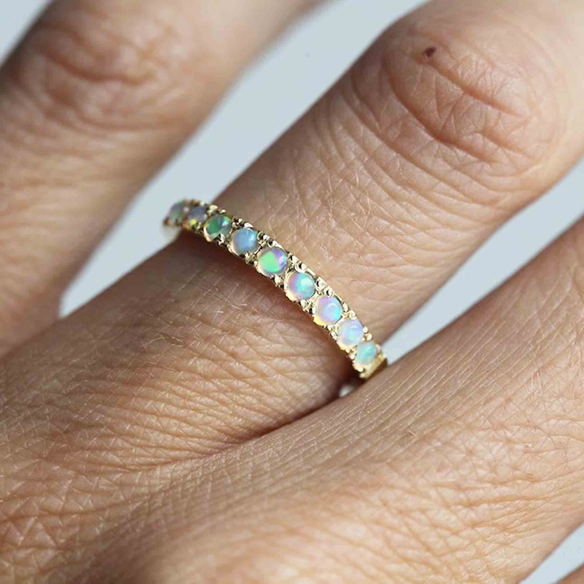 opal wedding band