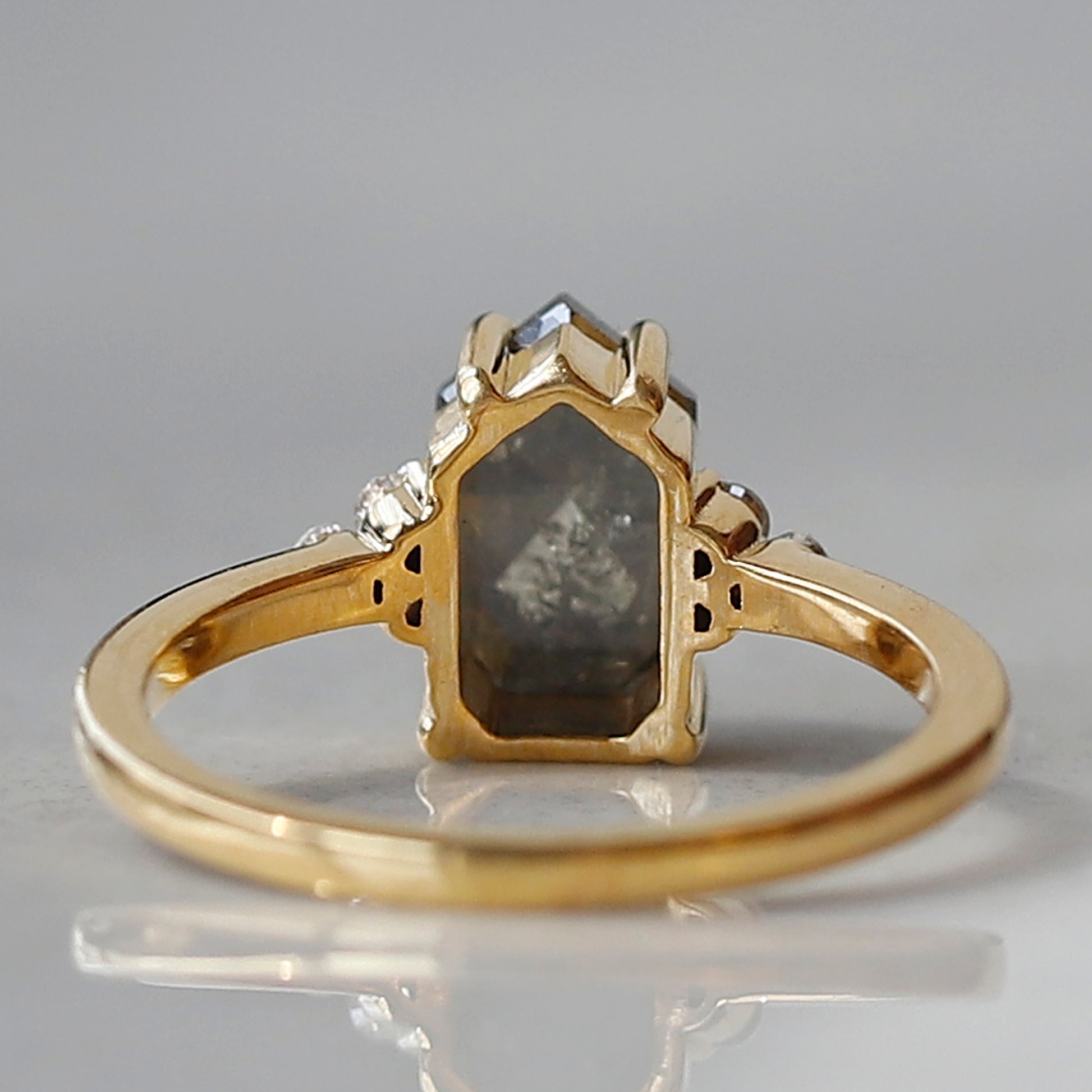 shield cut diamond engagement ring