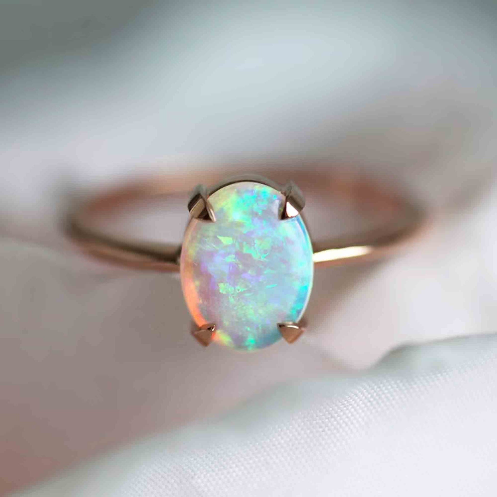 oval opal engagement ring