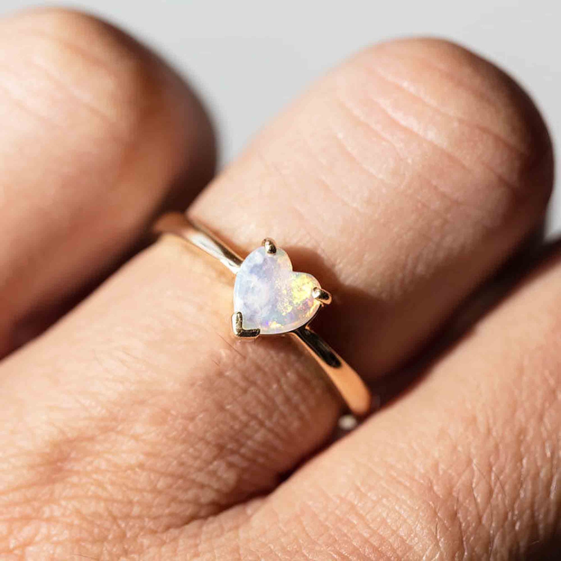 heart opal ring