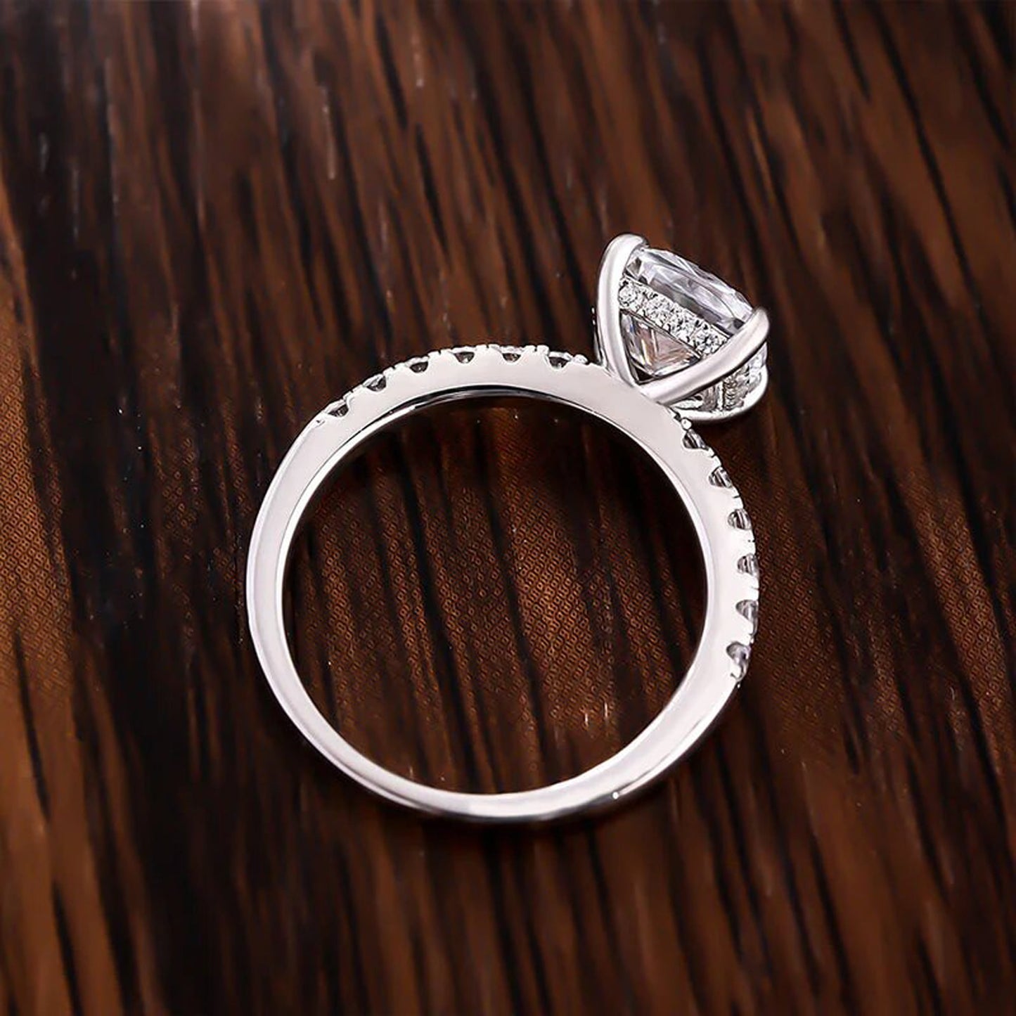 Cushion Cut Moissanite Ring