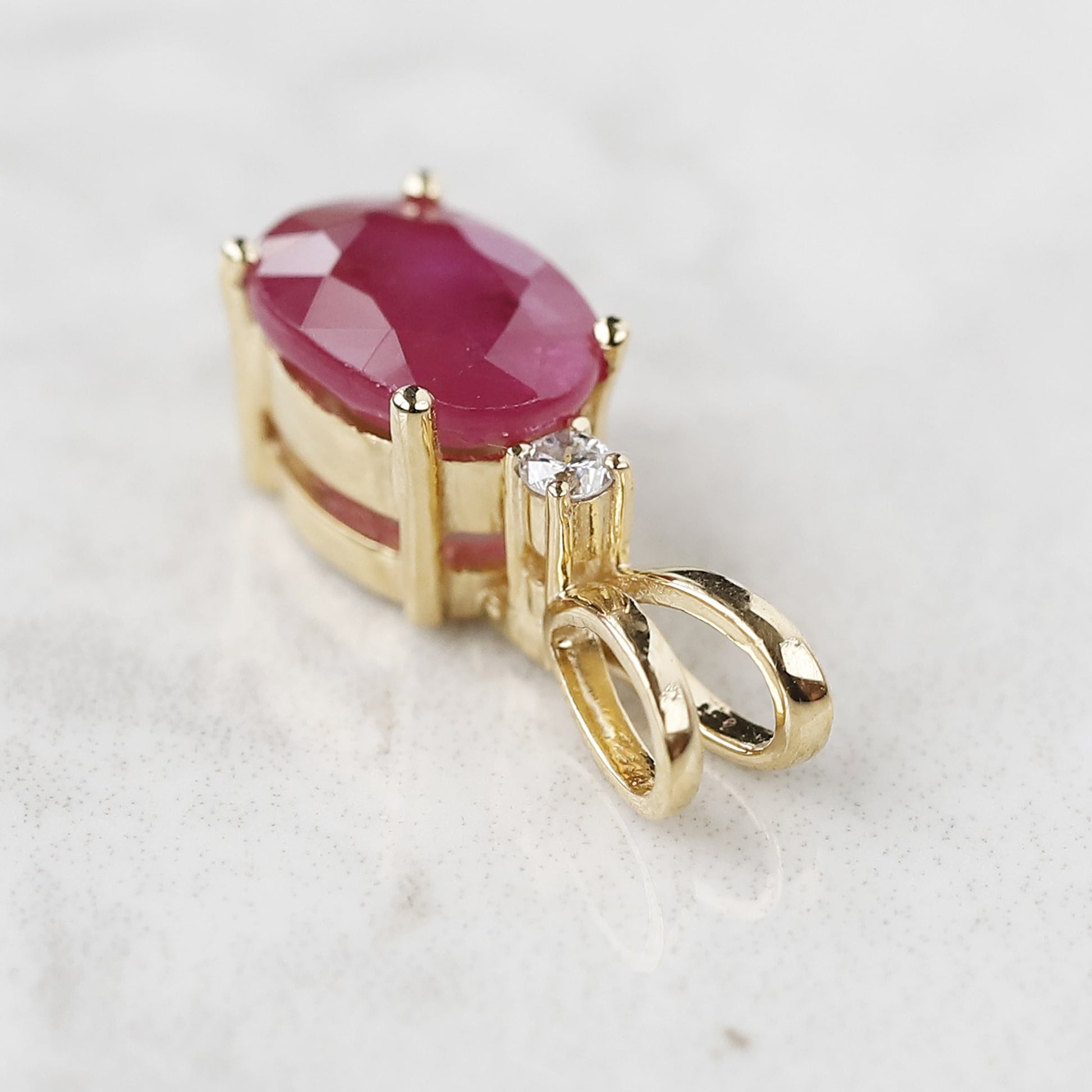 14k Yellow Gold Ruby Pendant