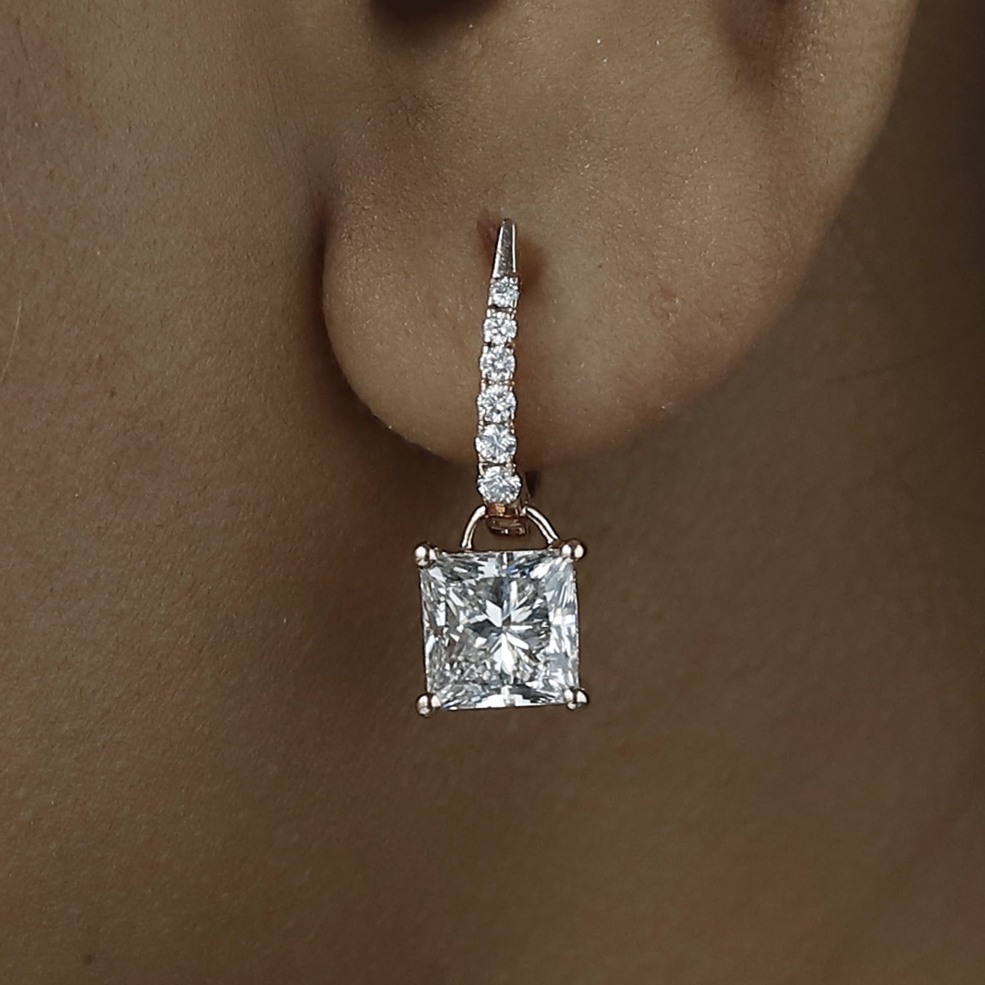 princess cut earrings