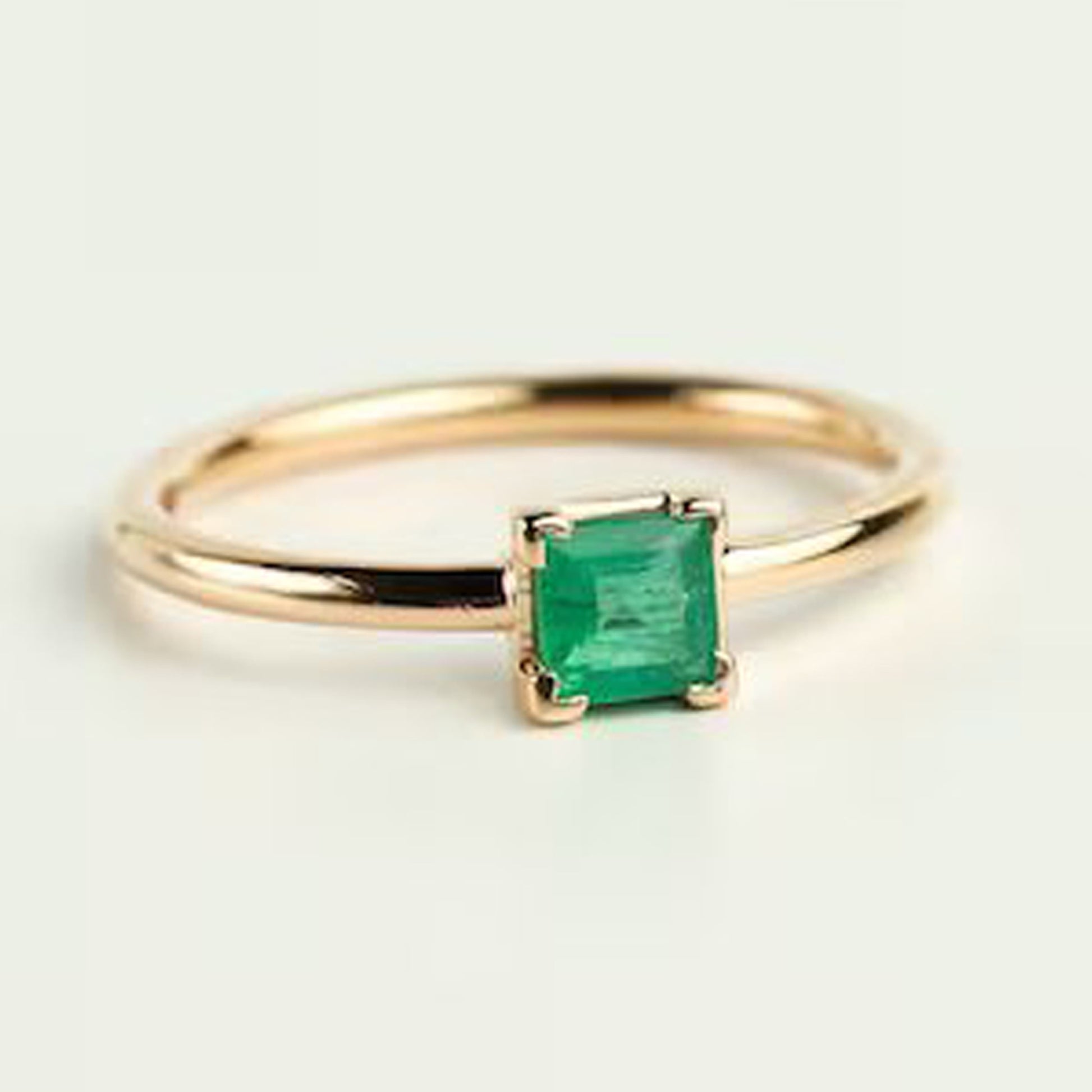 gold emerald green ring