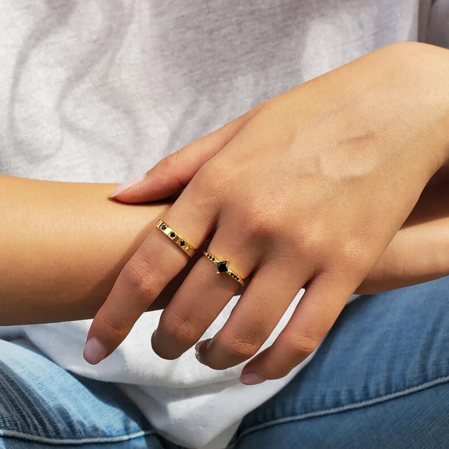 square cut diamond ring