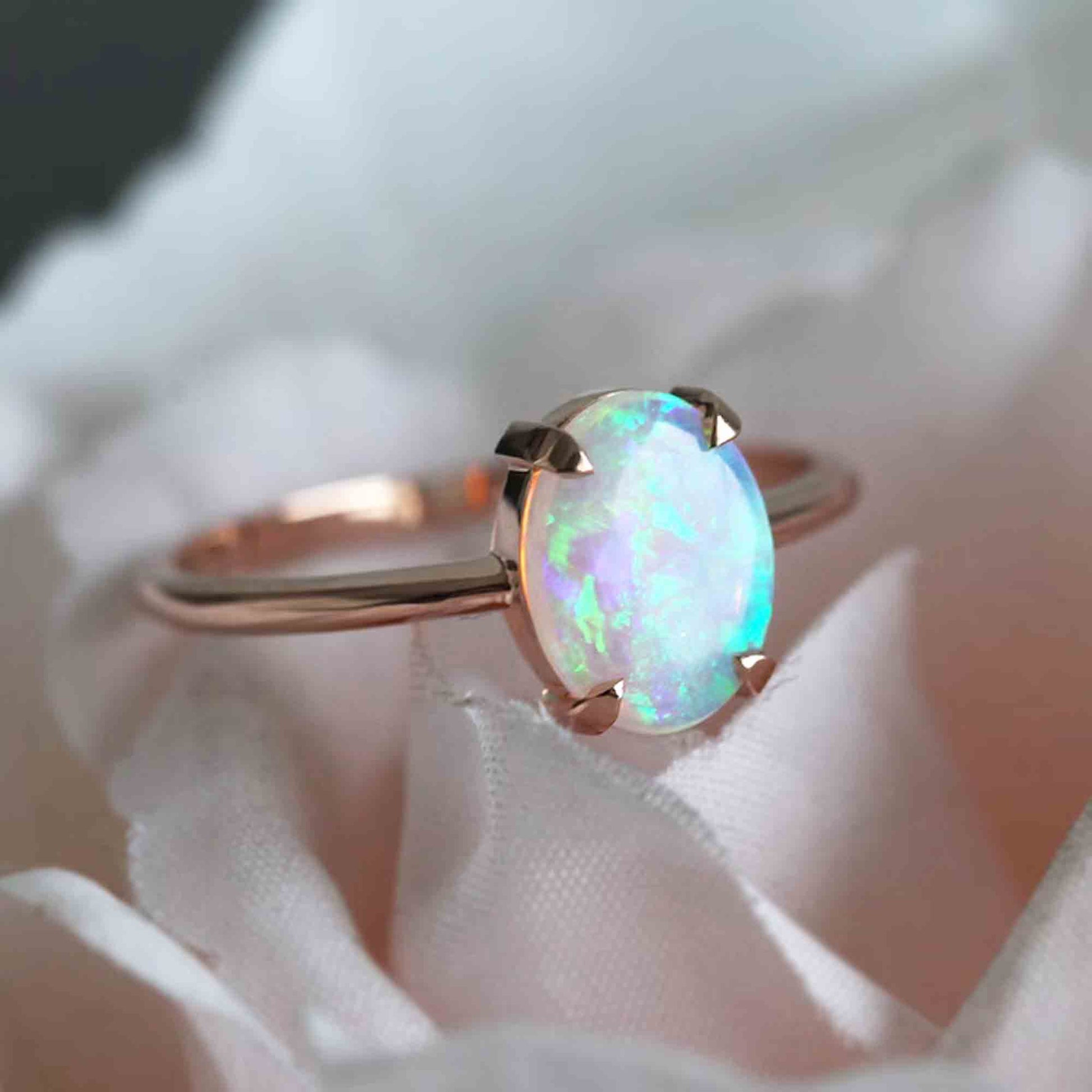 oval opal engagement ring