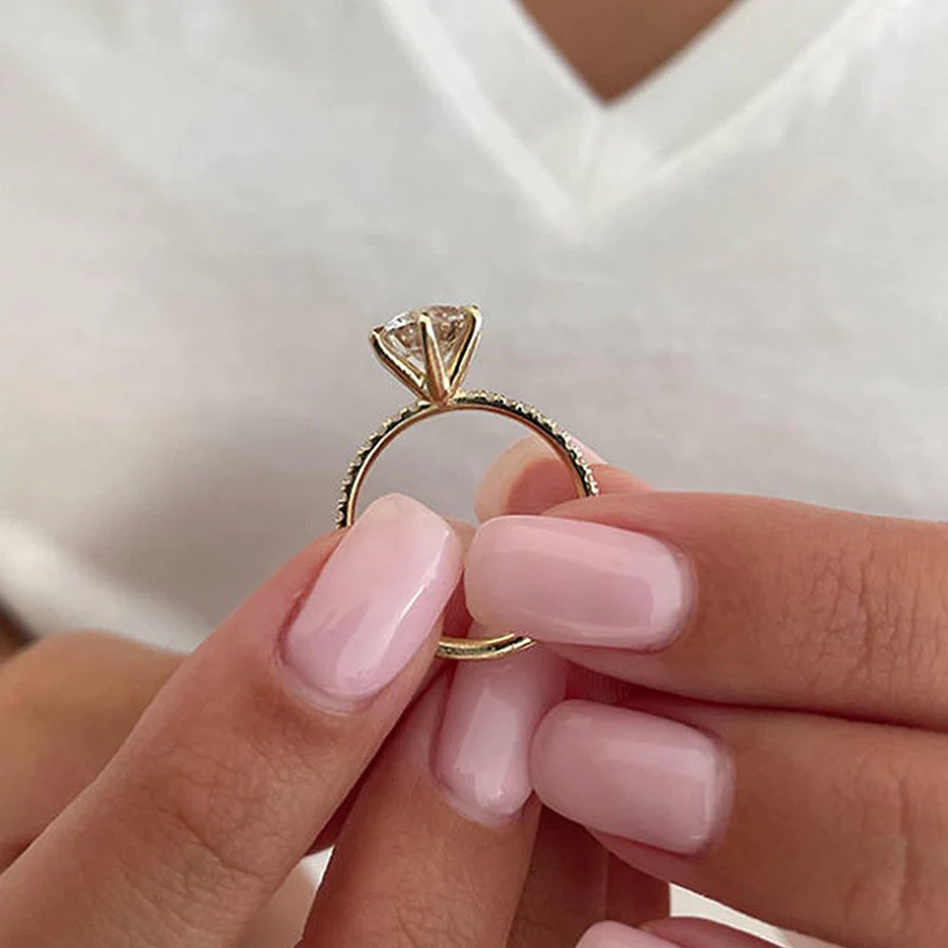 Gold 6 Prong Engagement Ring