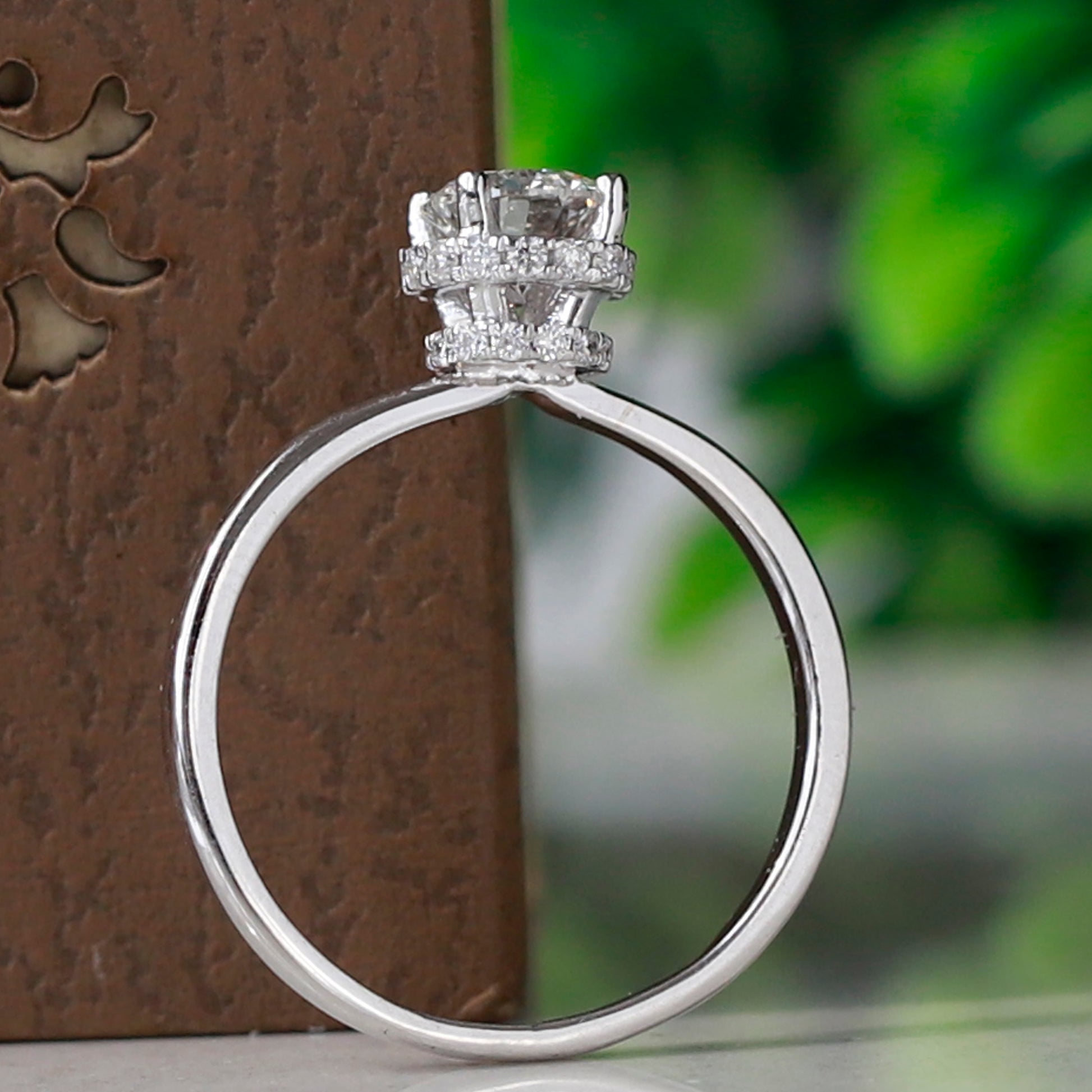 double hidden halo engagement ring