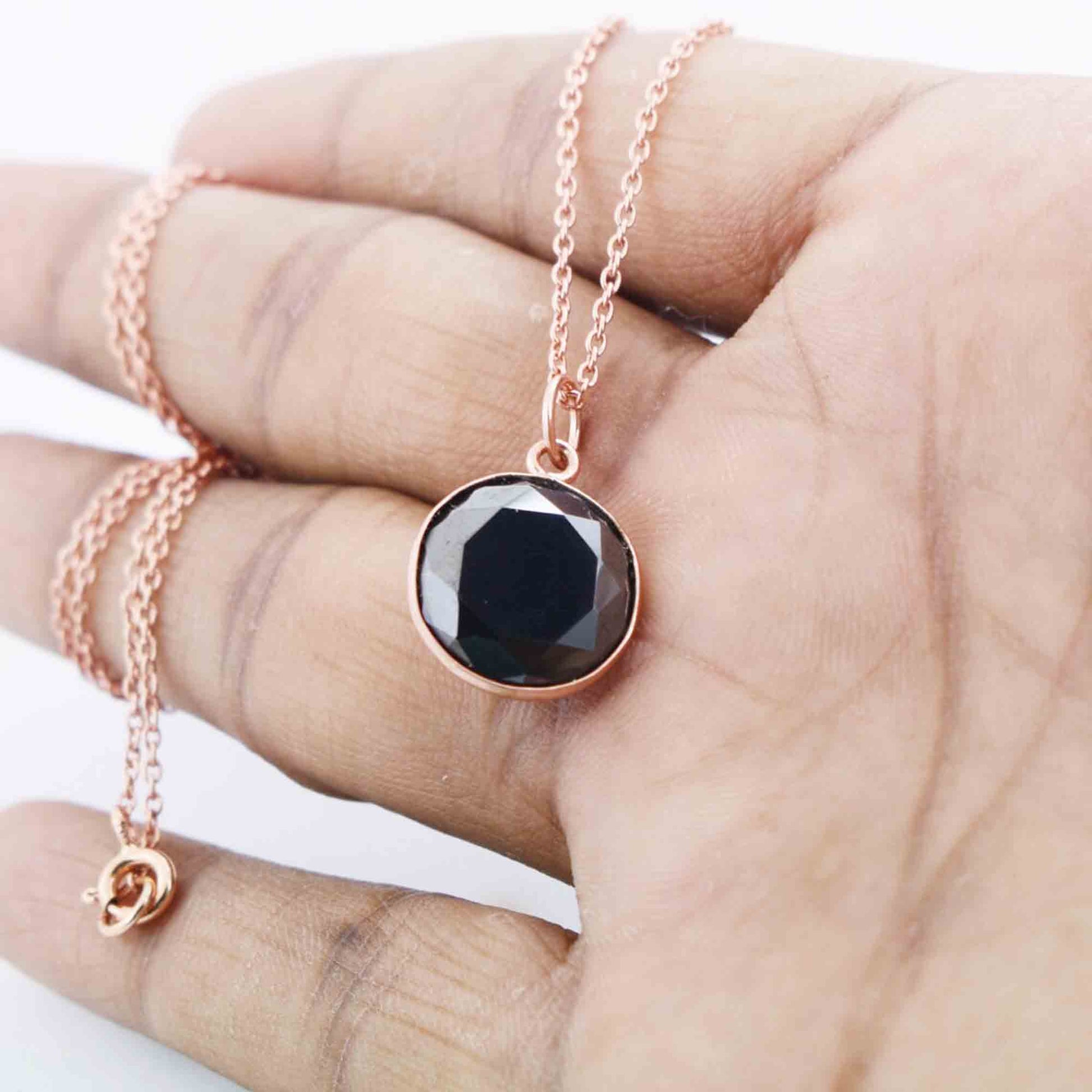 black diamond pendant necklace