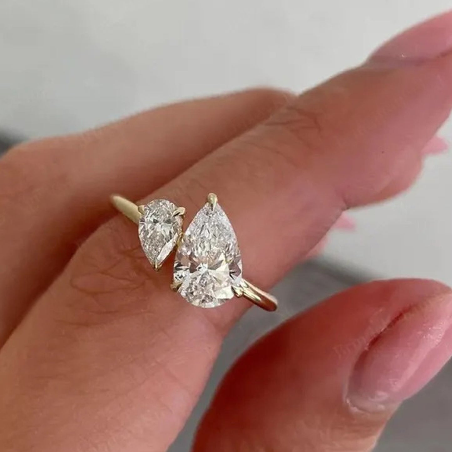 Moissanite Toi Et Moi Ring