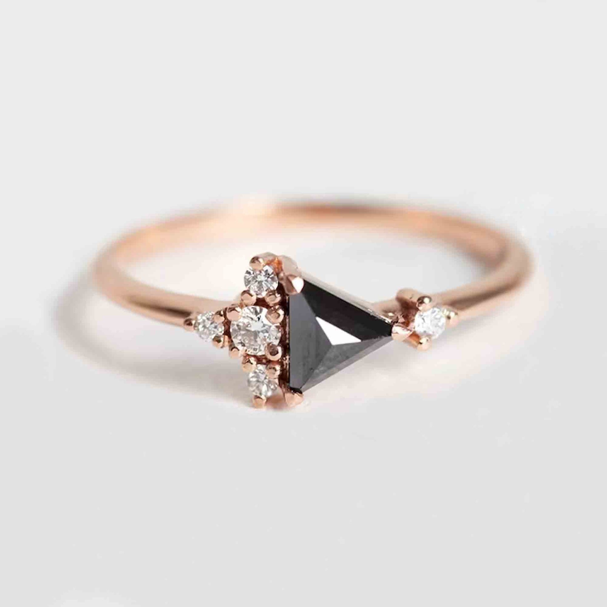 black diamond cluster ring