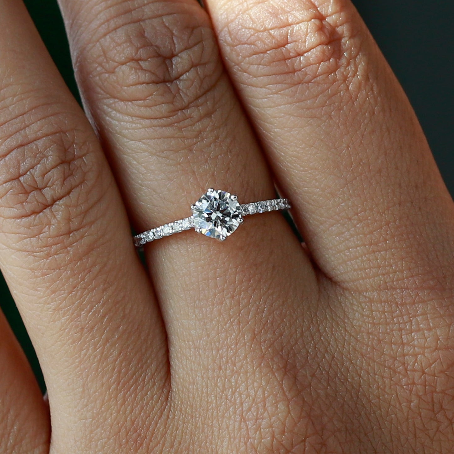 6 prong gold engagement ring