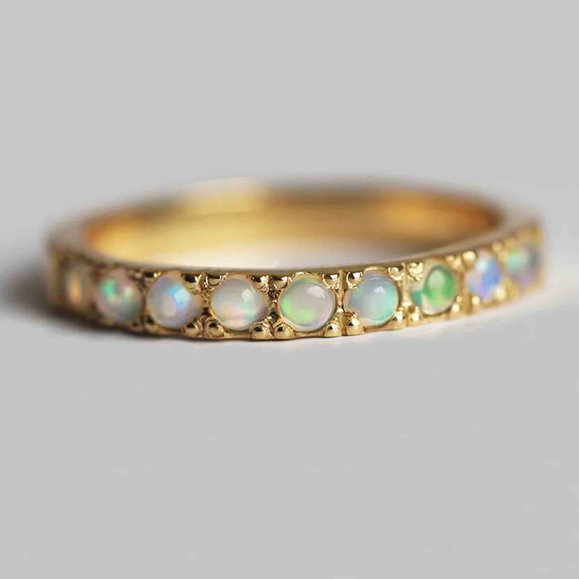 opal wedding band