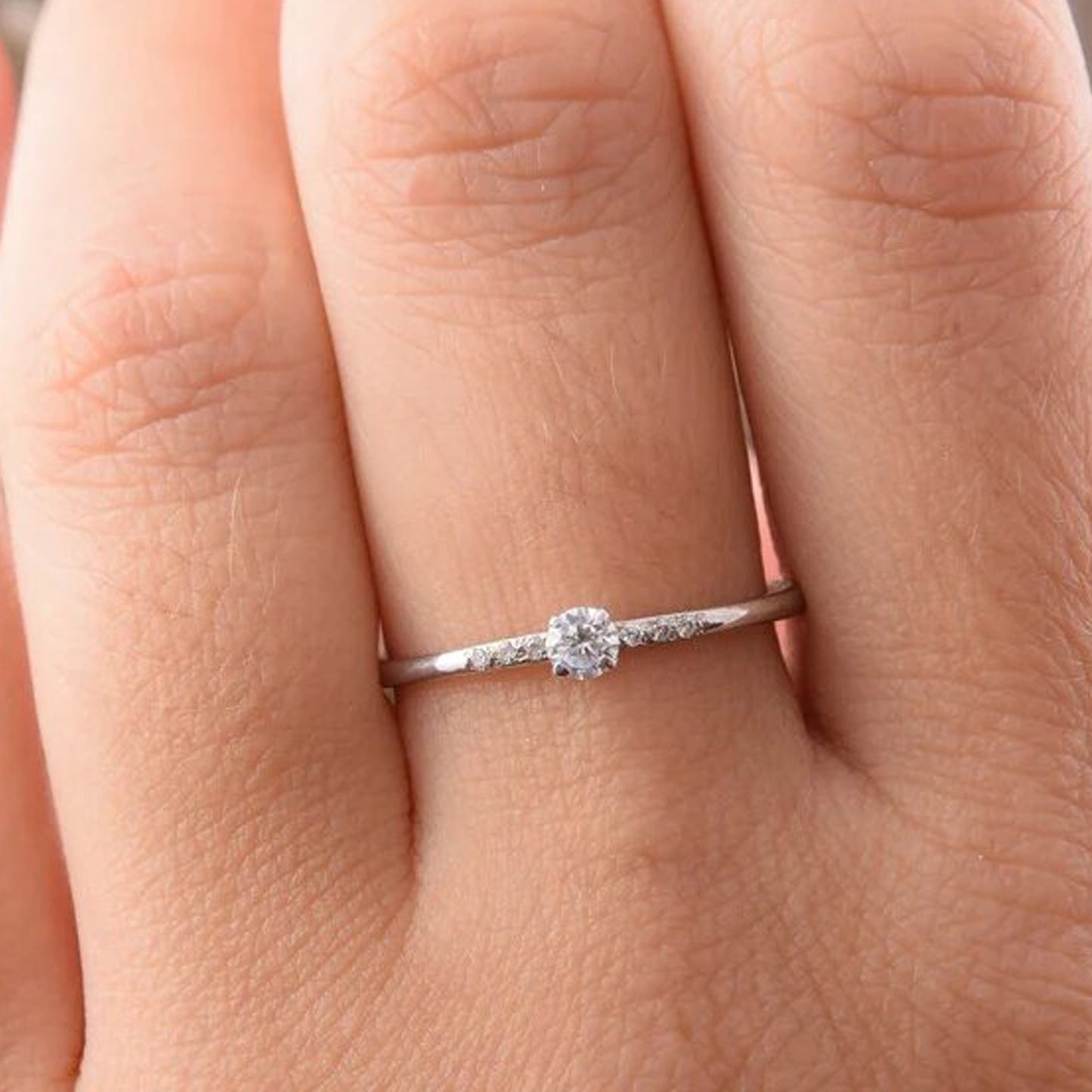 Moissanite Minimal Ring