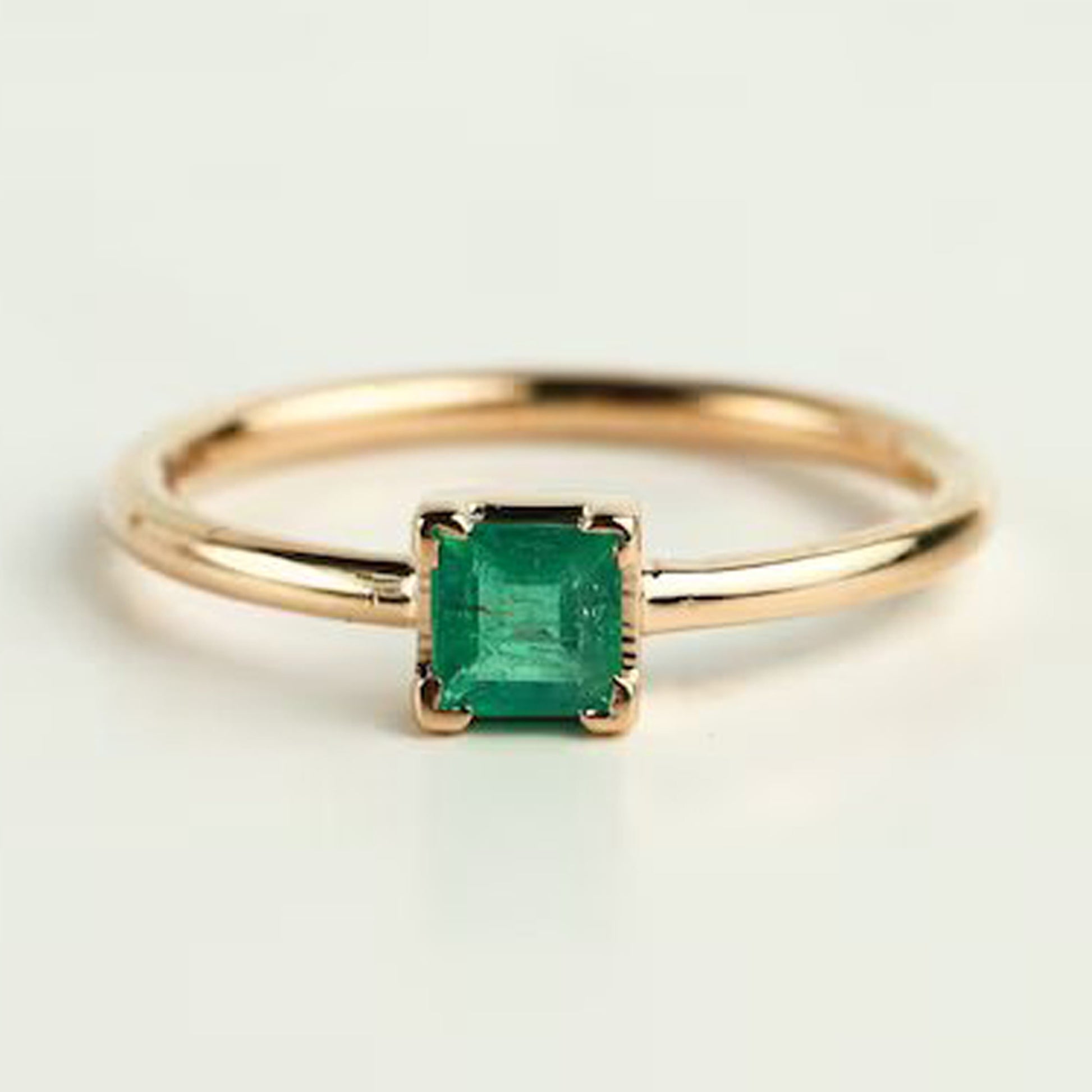 gold emerald green ring