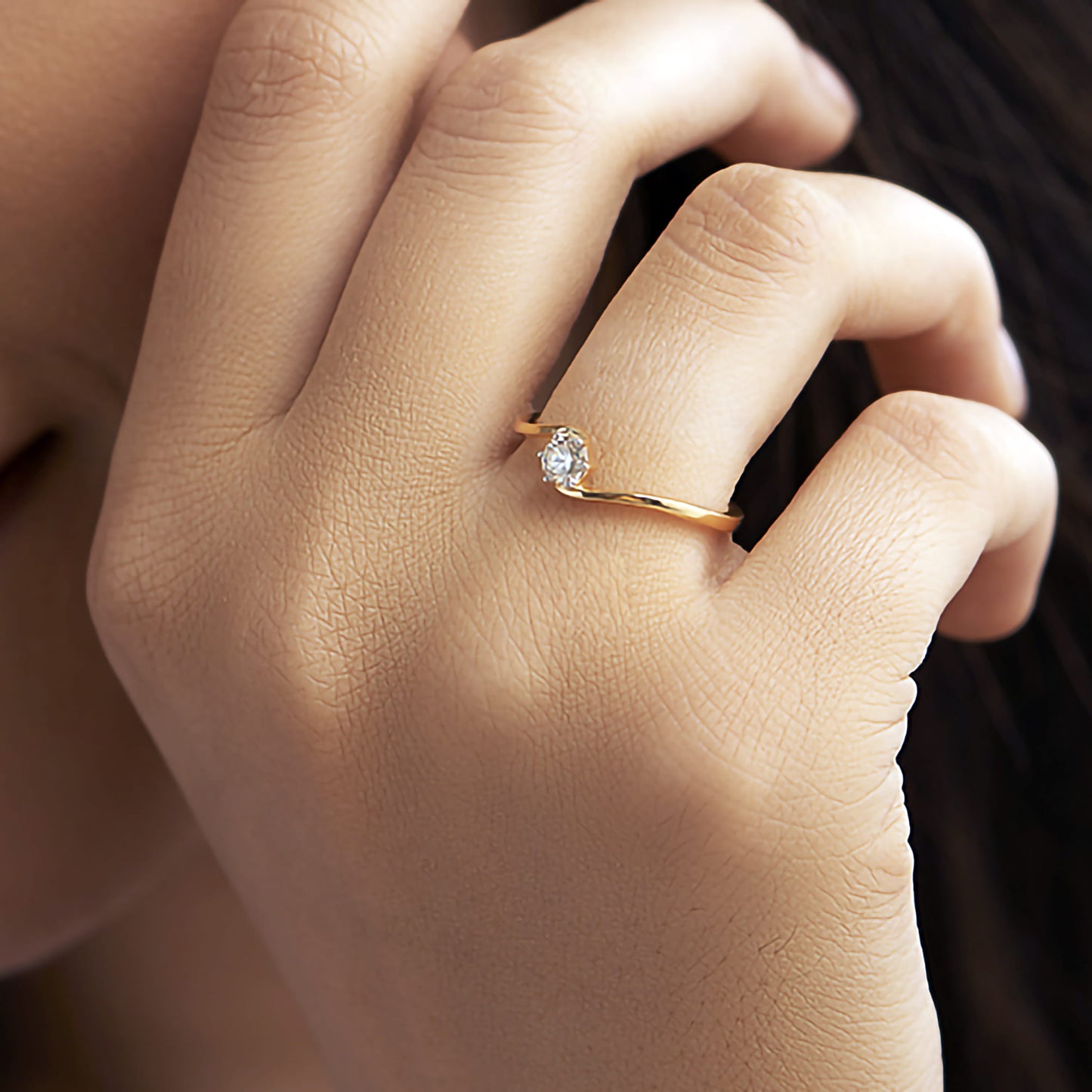 Minimal Moissanite Ring