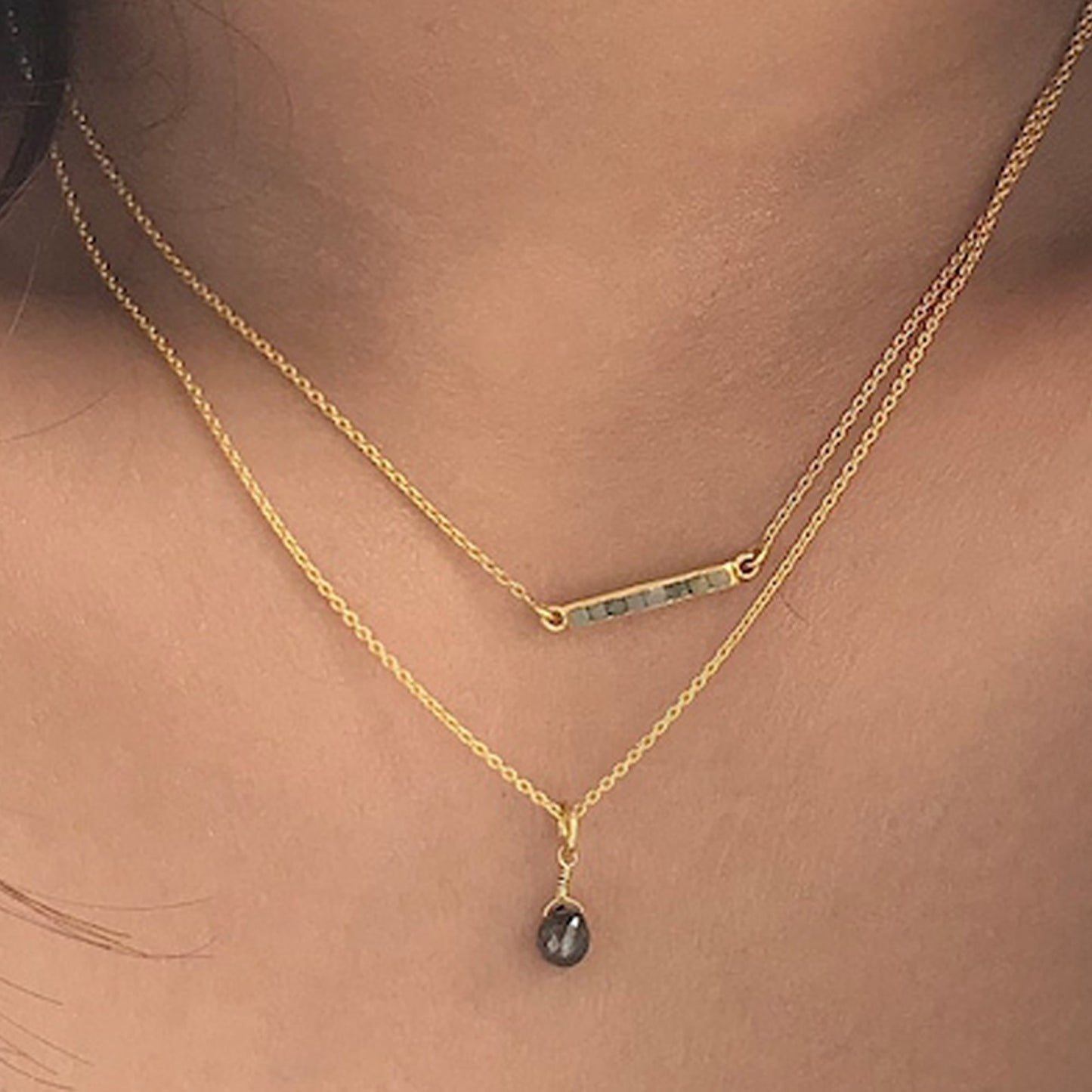 raw diamond necklace