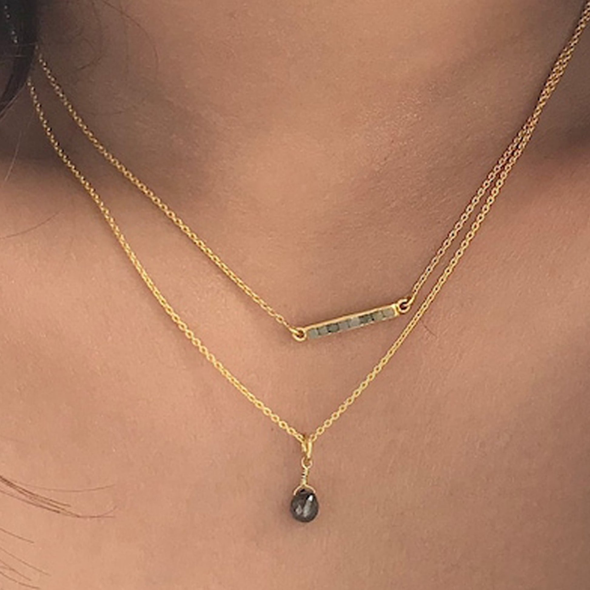 raw diamond necklace