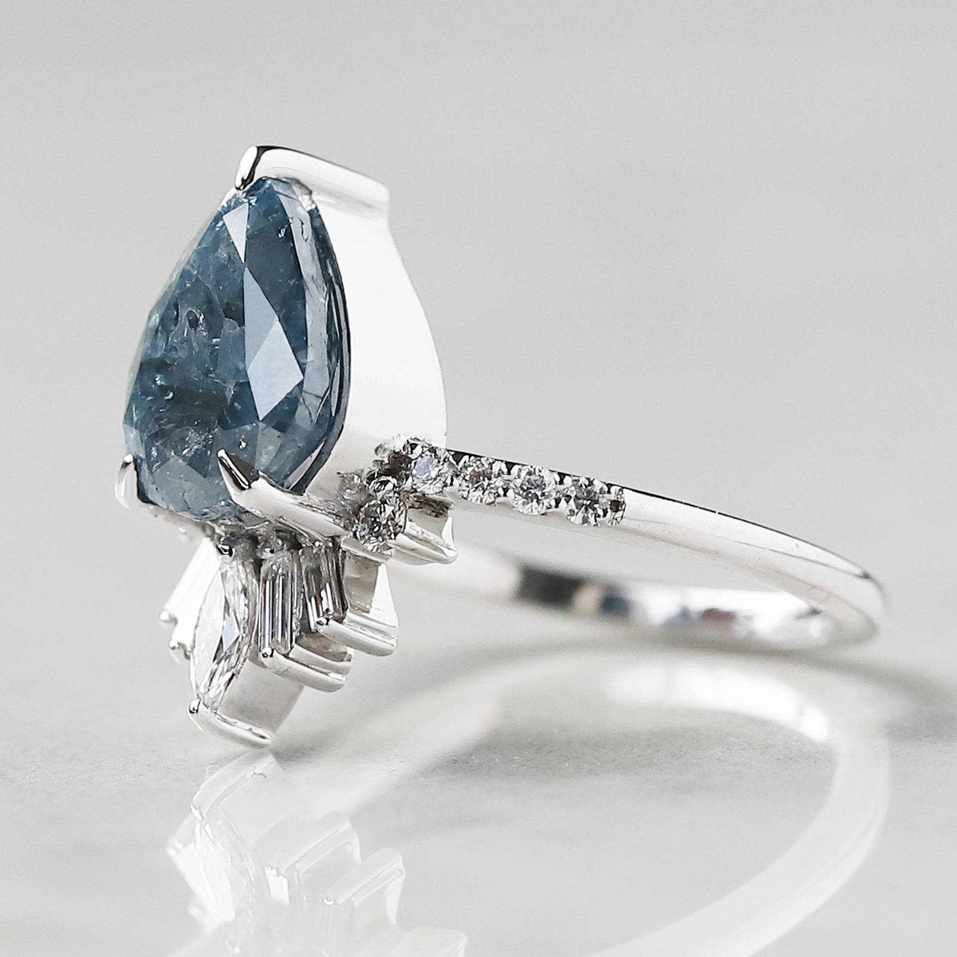 blue diamond wedding ring