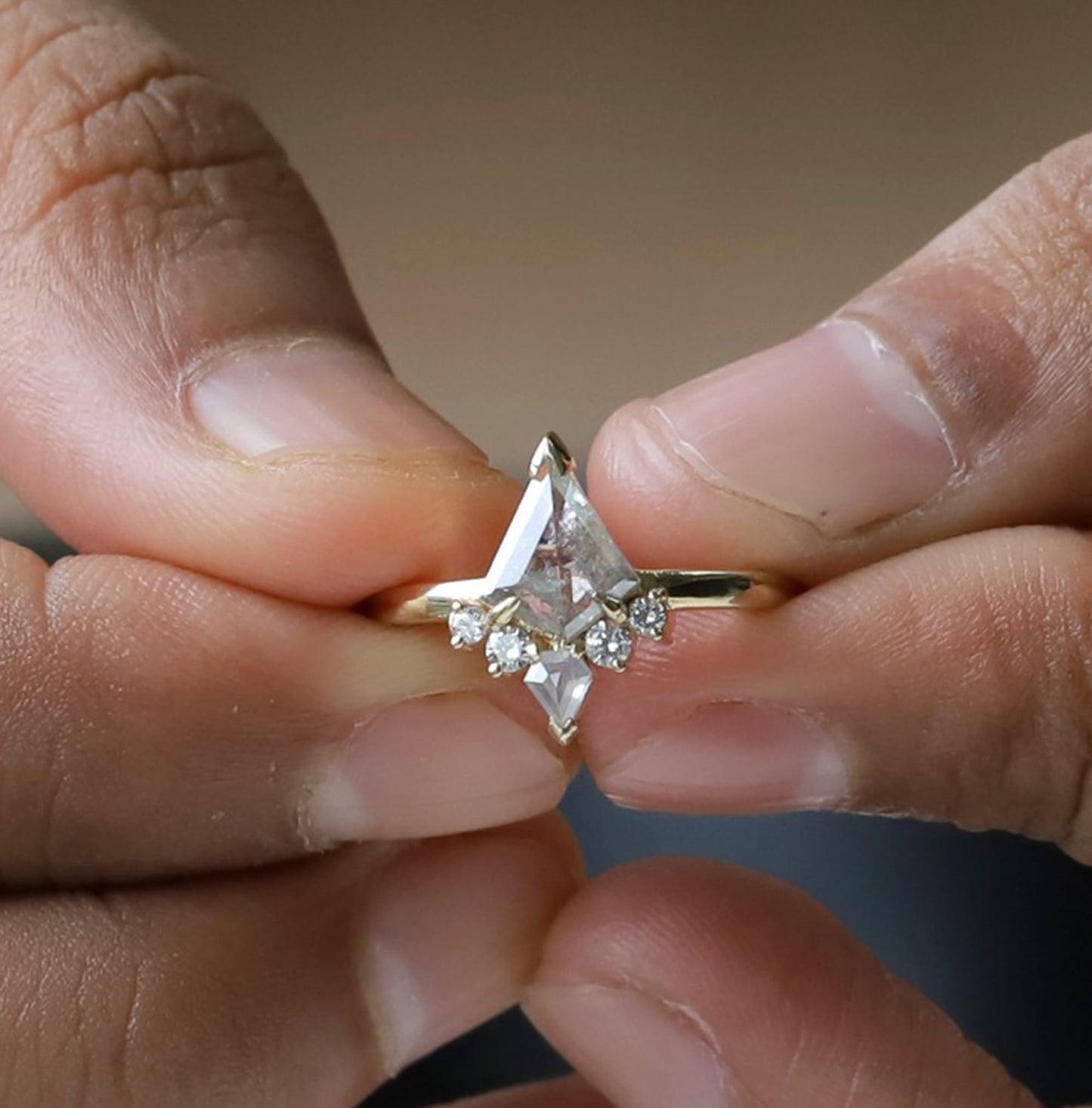 kite diamond engagement ring