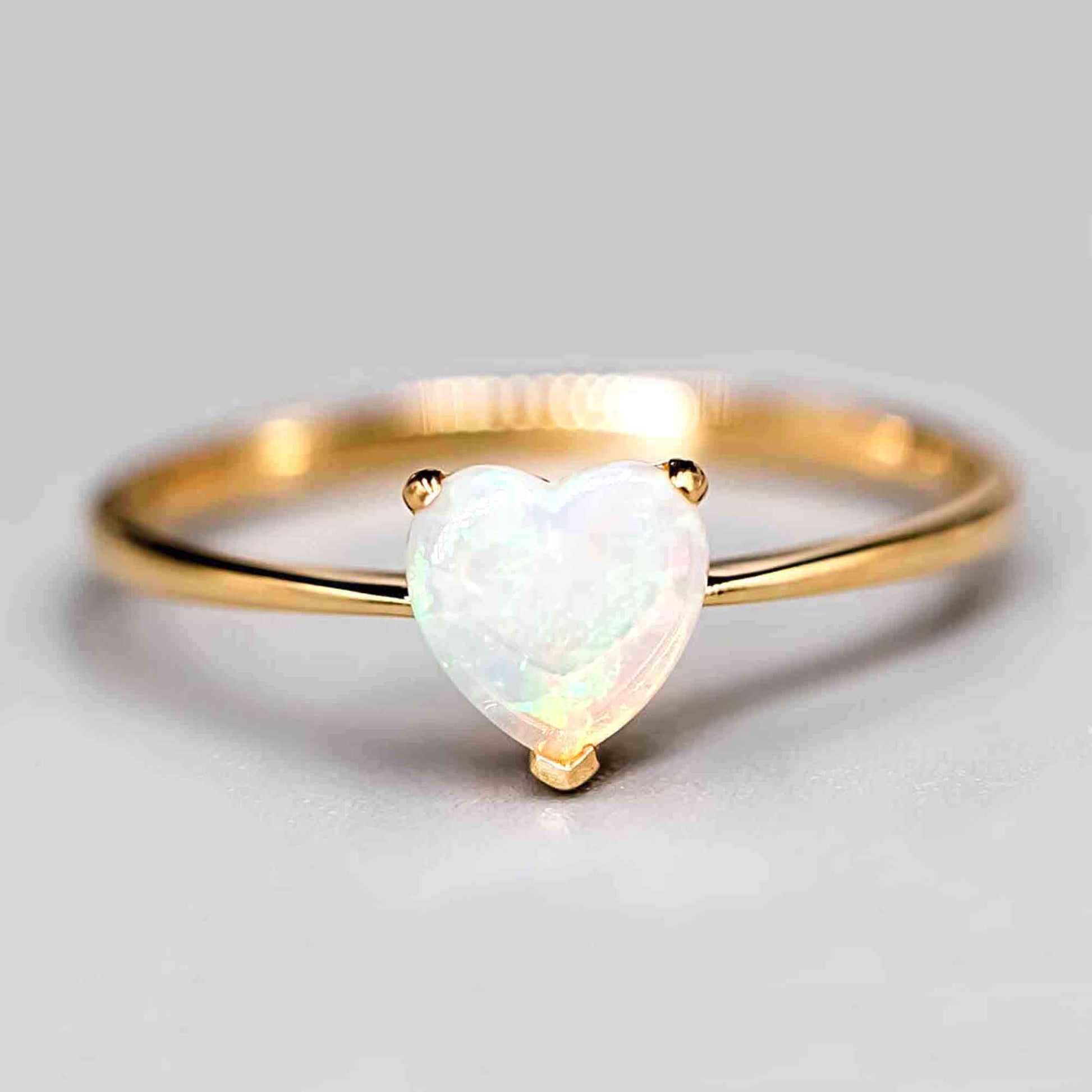 heart opal ring