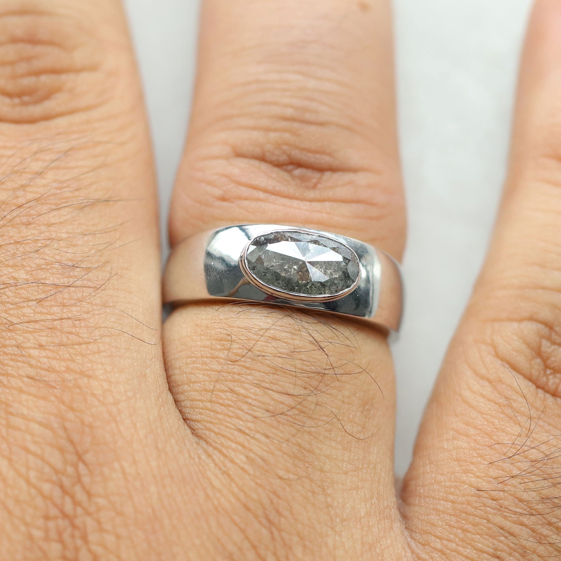 Men's Salt and Pepper Diamond Ring