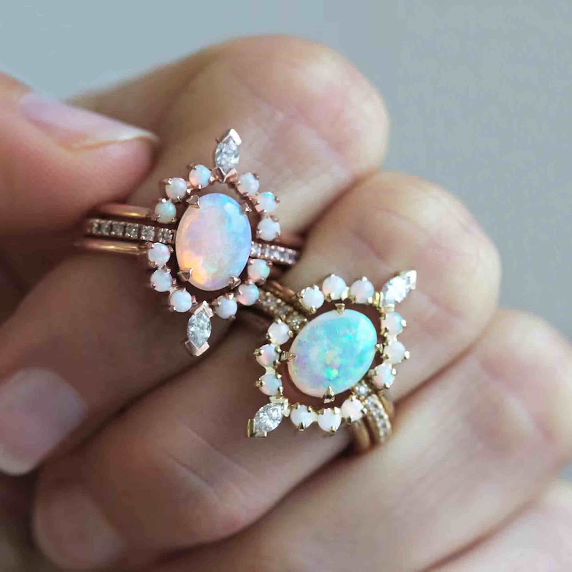 oval opal engagement ring