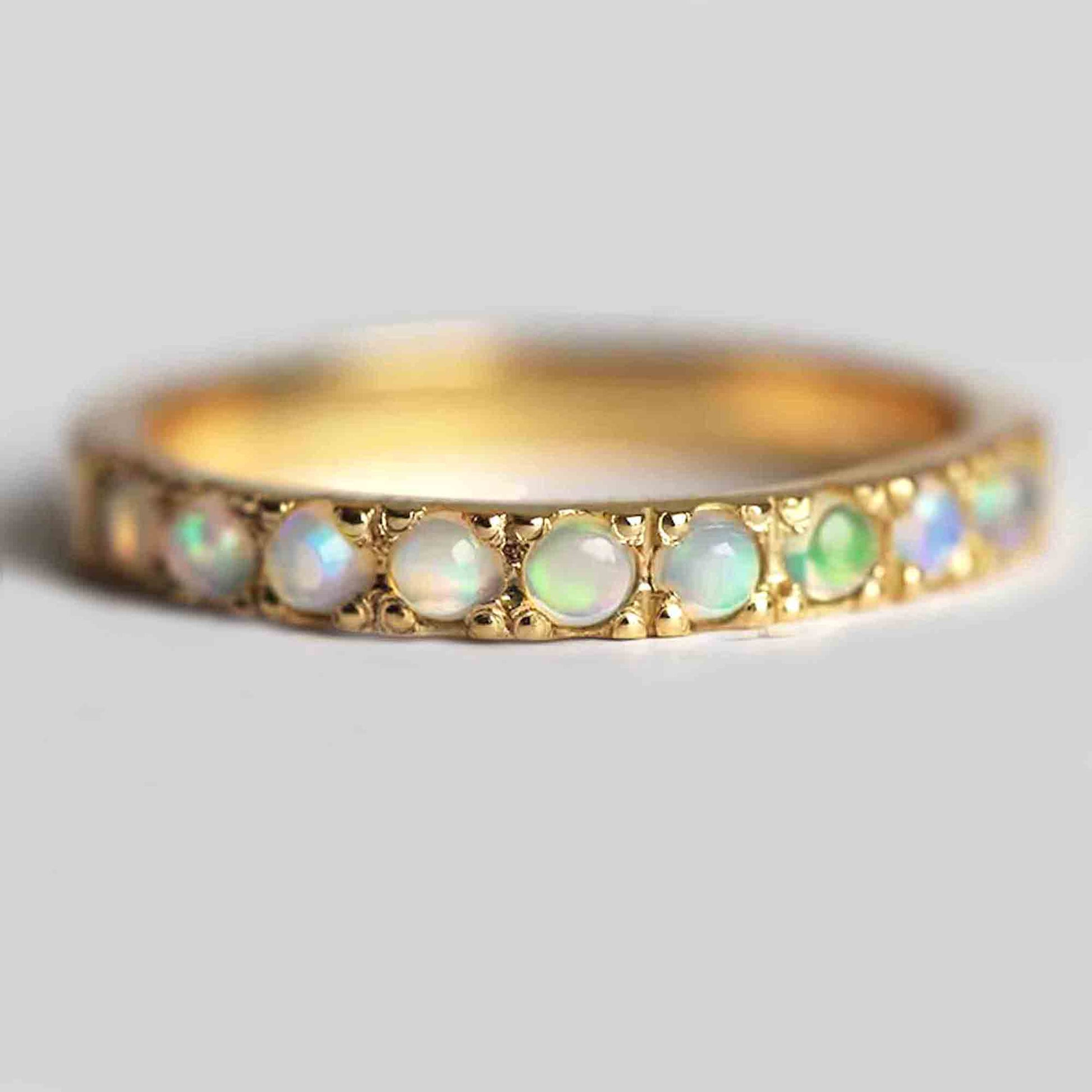 opal wedding band