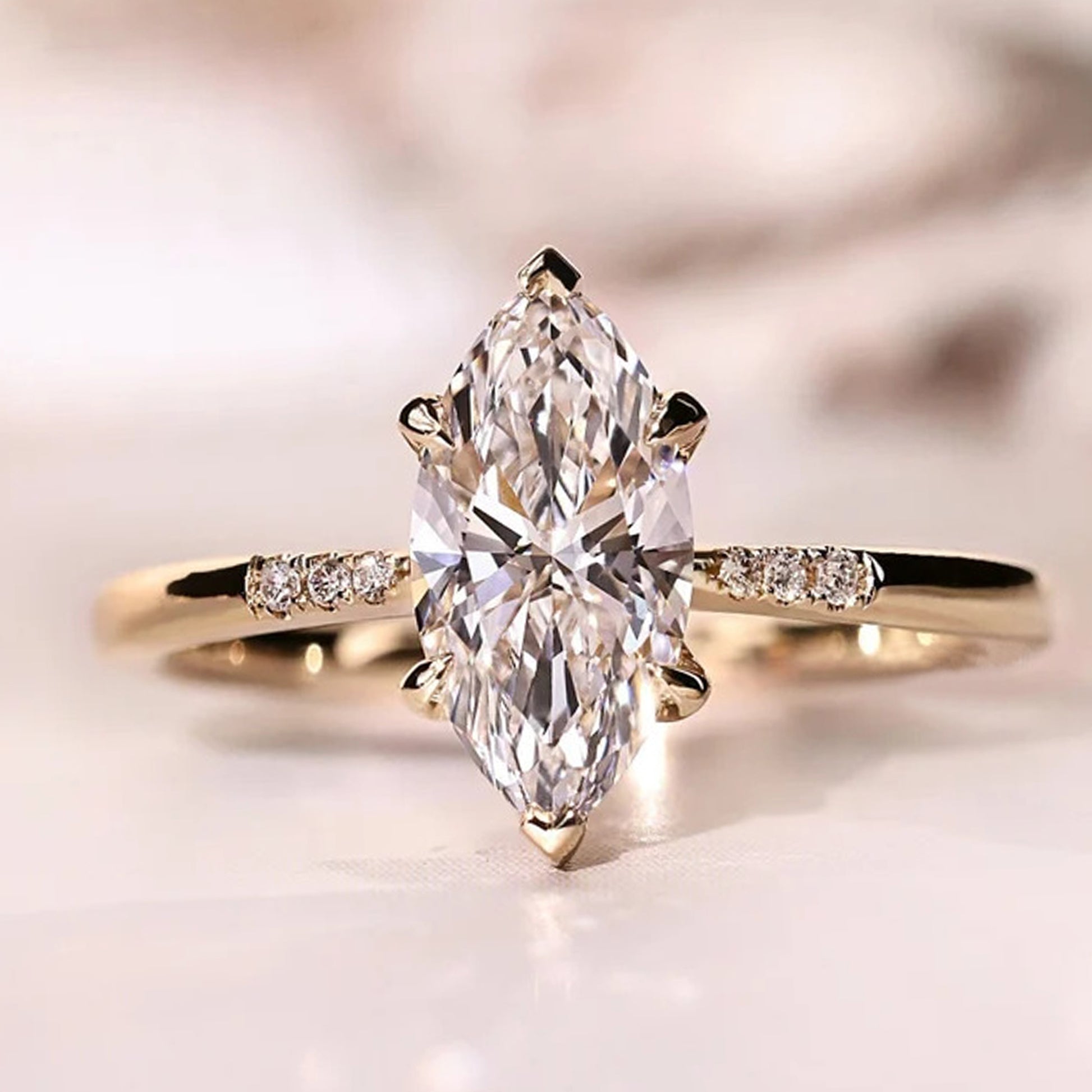 Marquise Cut Lab Diamond Ring