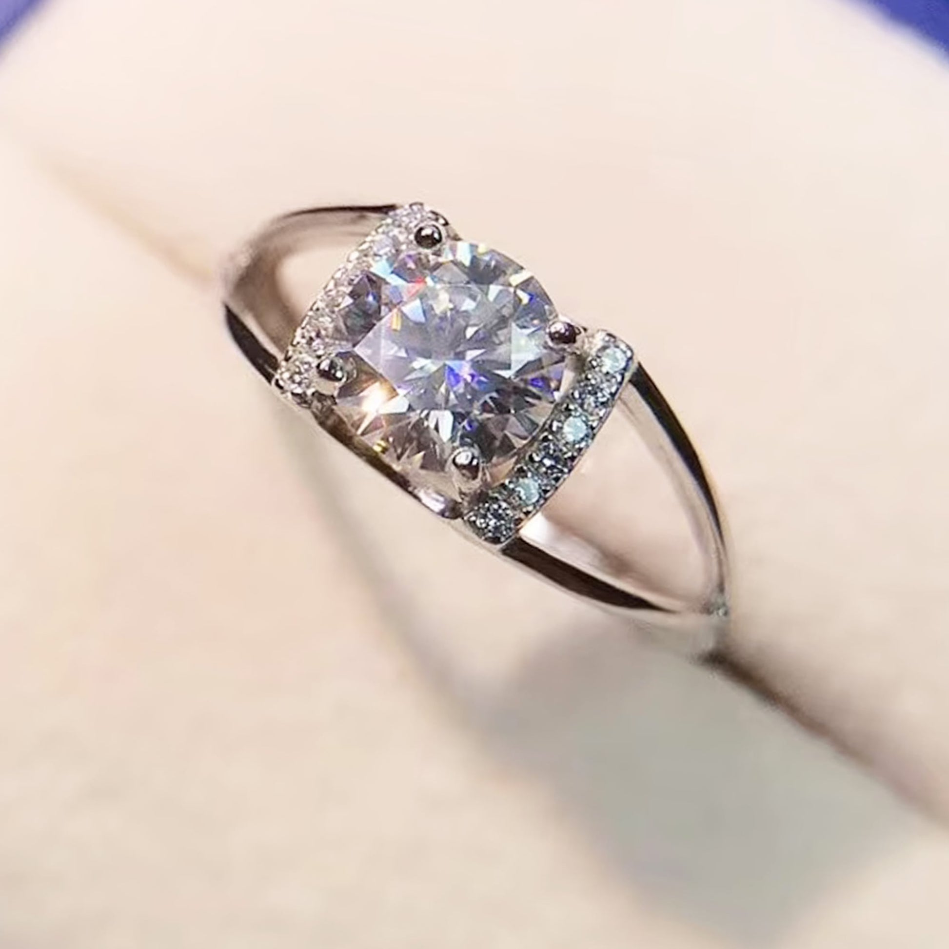 round moissanite engagement ring