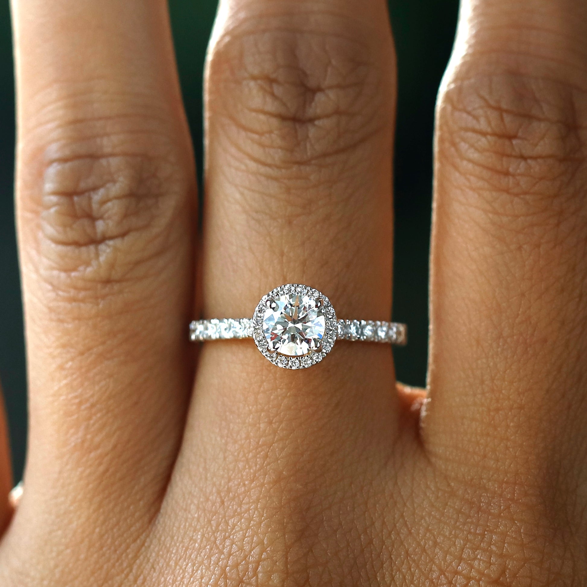 yellow gold lab created diamond ring