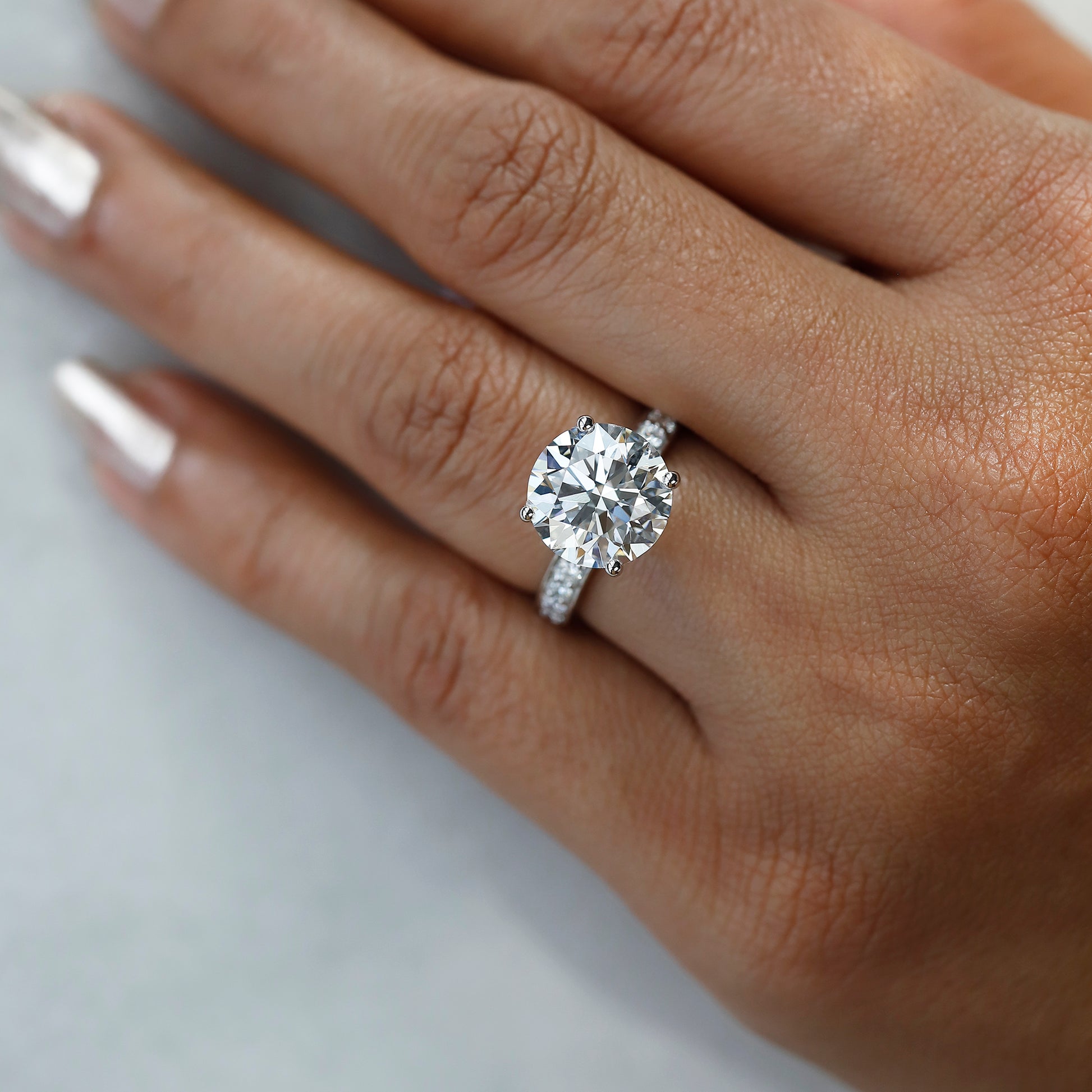 5 carat lab grown diamond ring