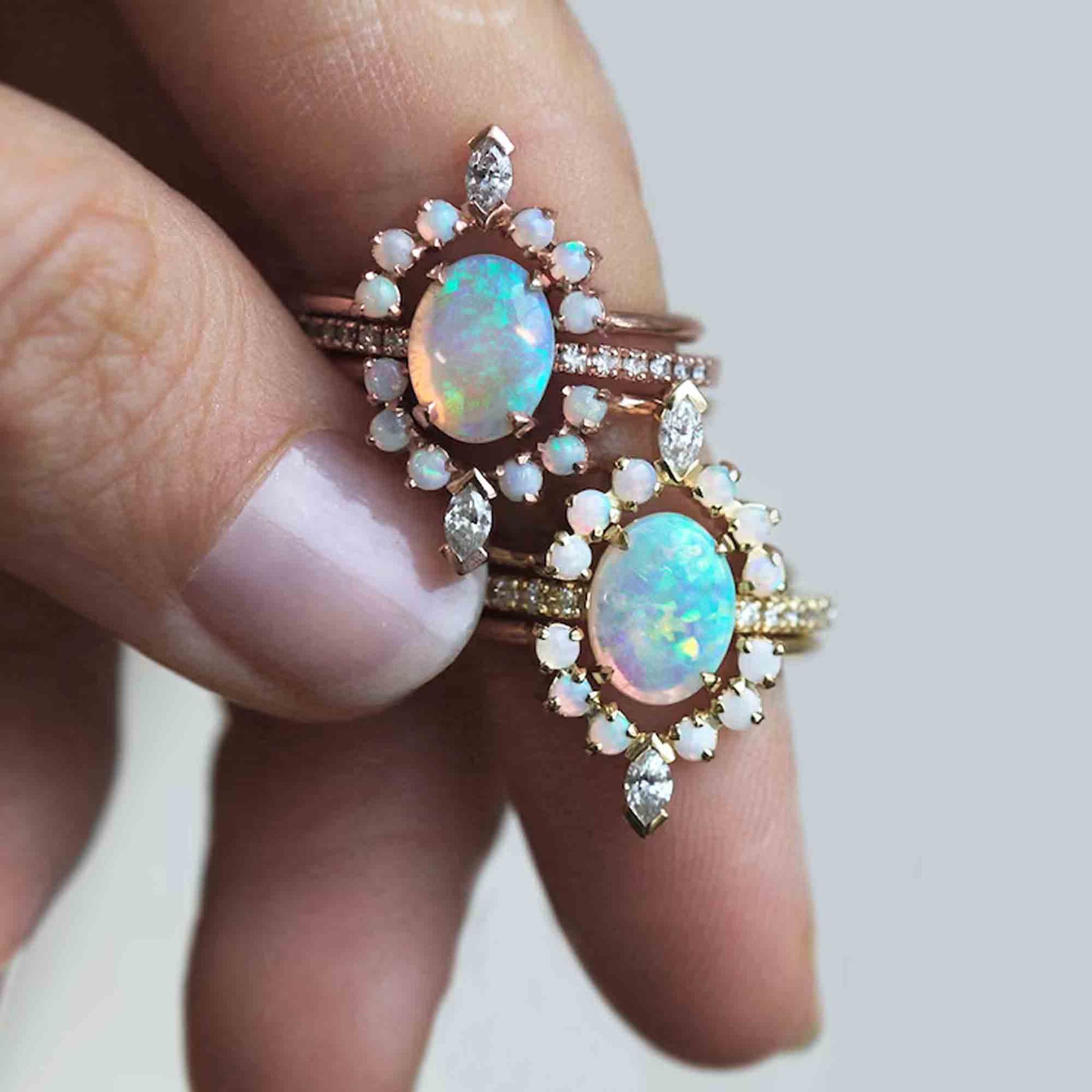 oval opal engagement ring