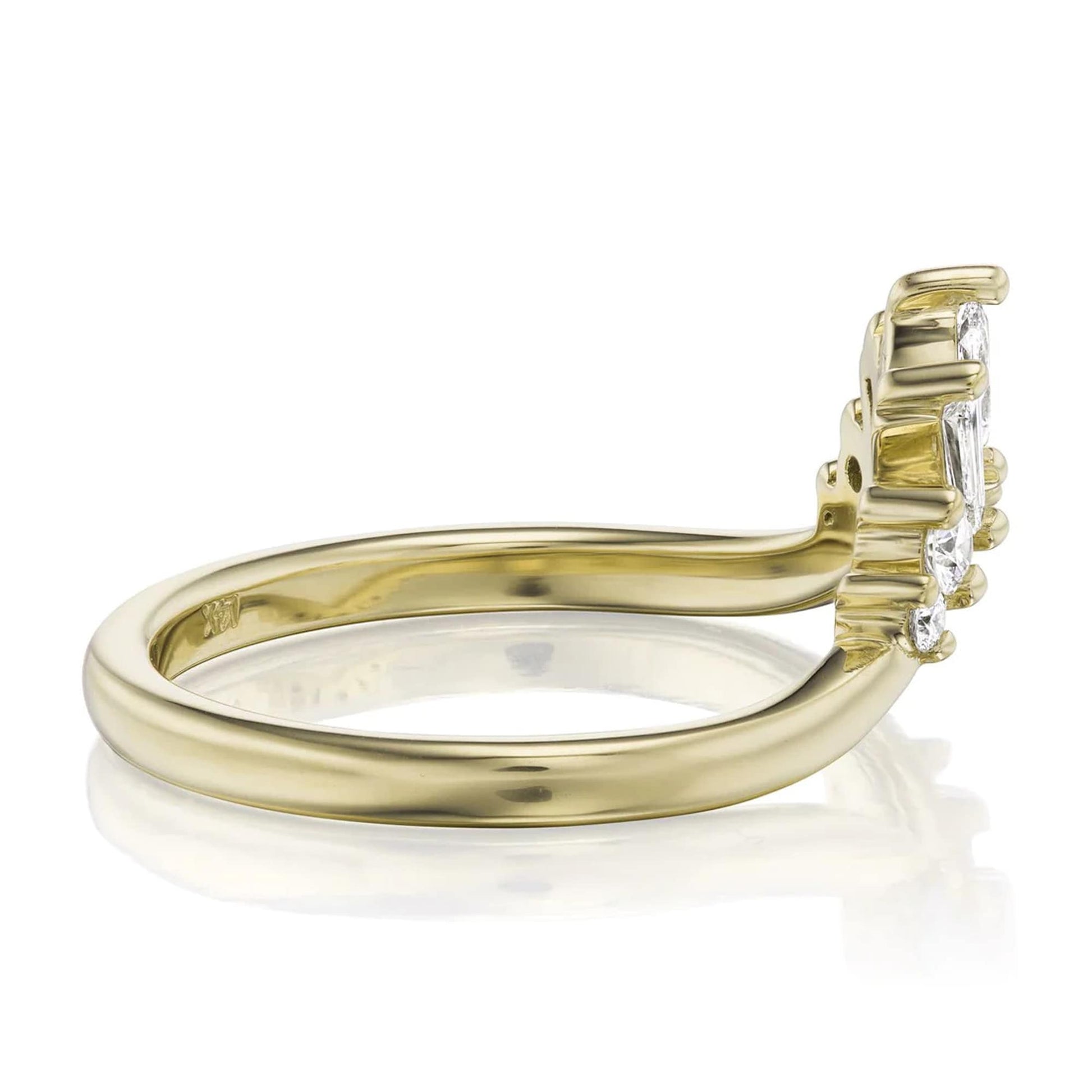 gold diamond crown ring band