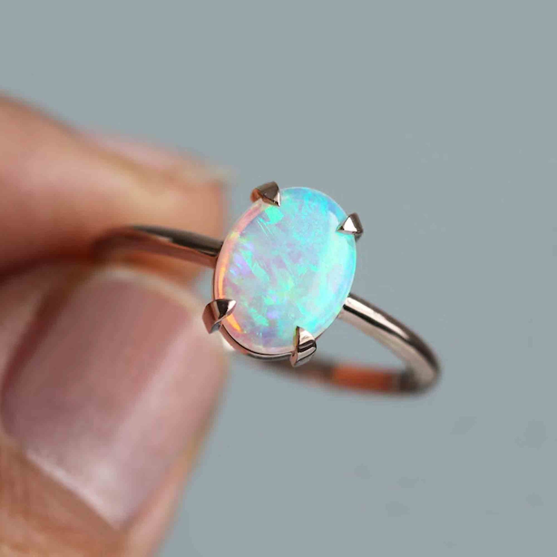 oval opal engagement ring