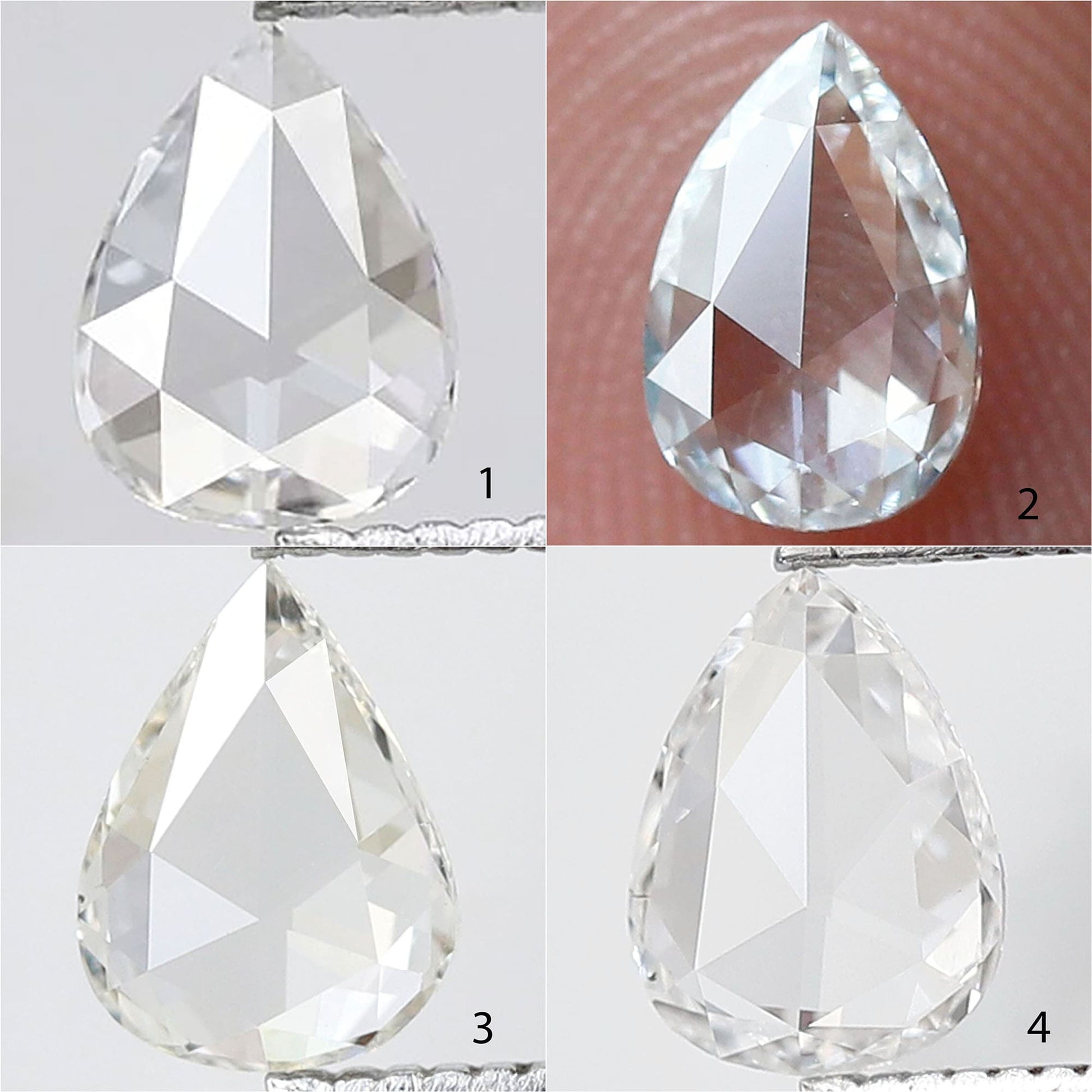 pear shaped rose cut diamond ring