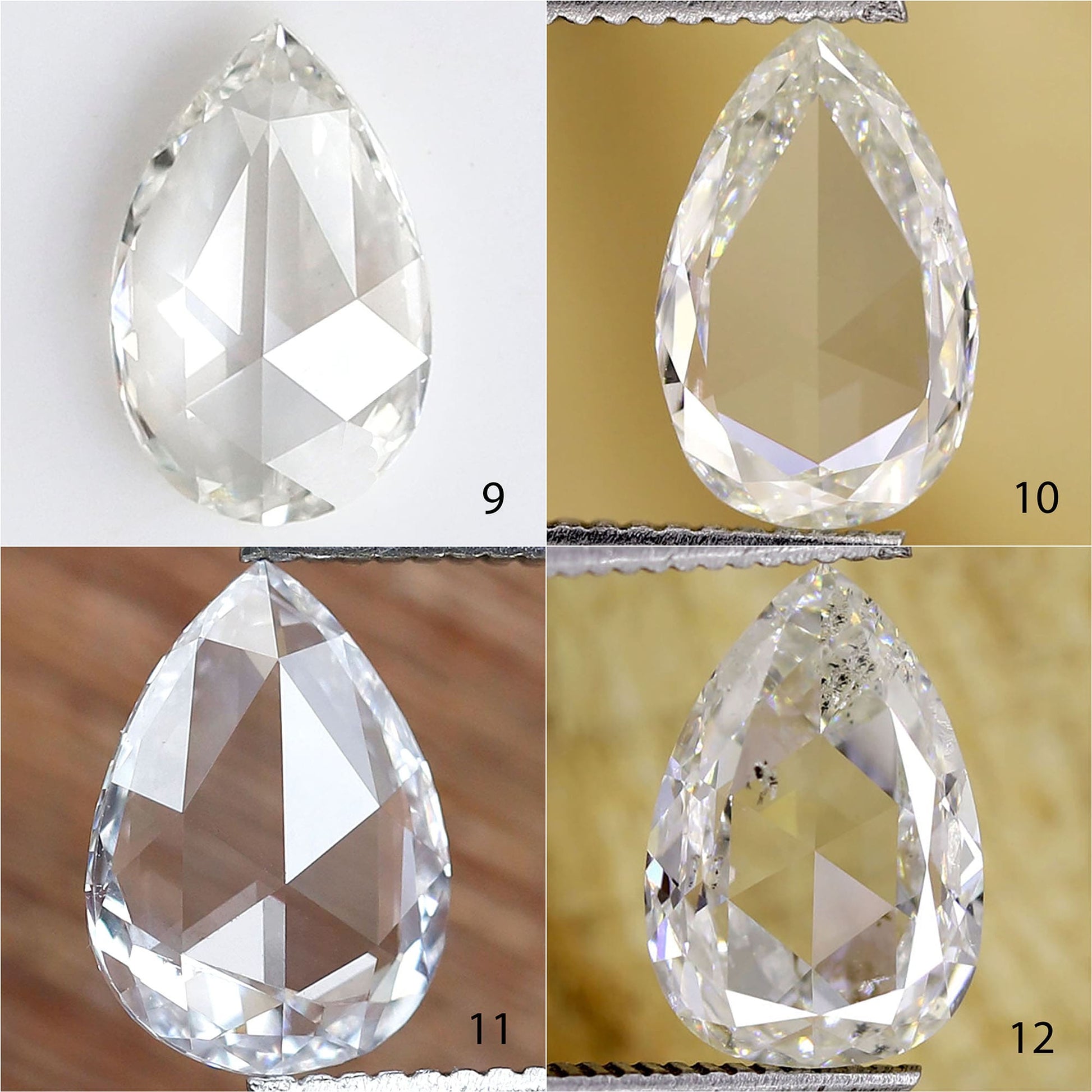 pear shaped rose cut diamond ring