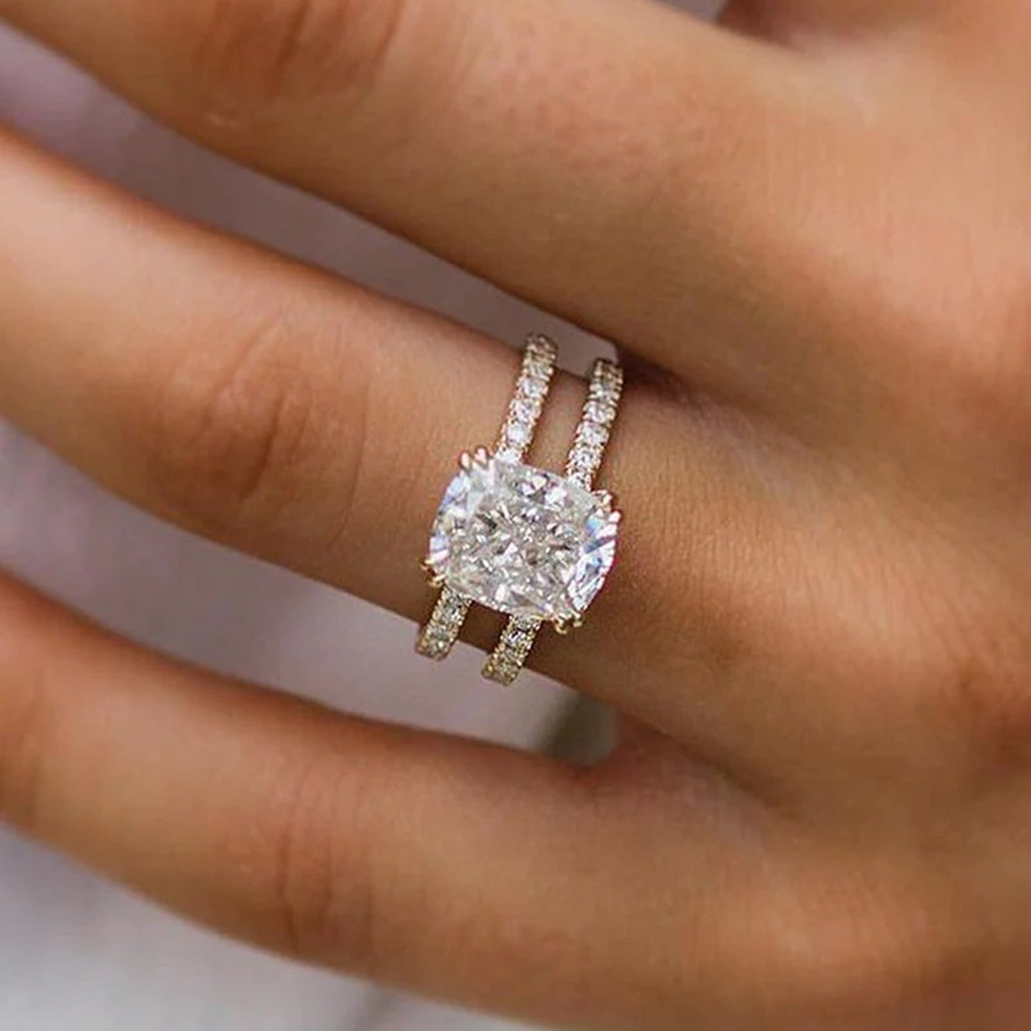 3.5 carat cushion cut engagement ring