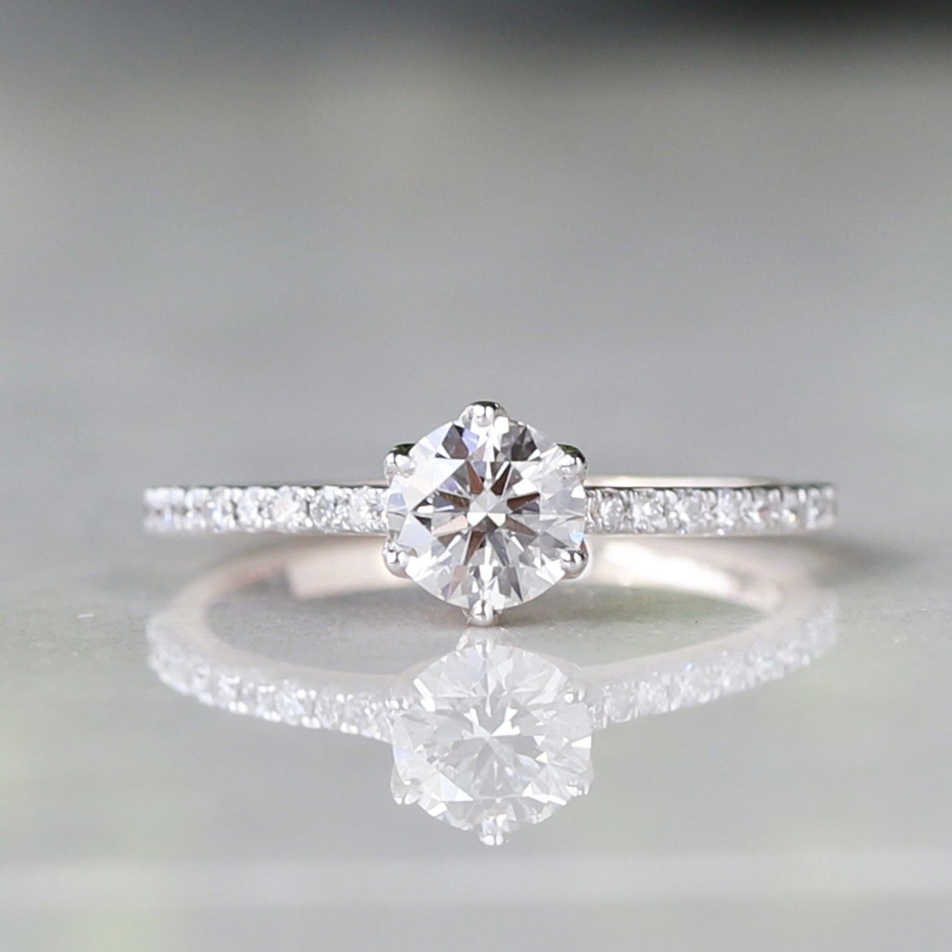 six prong solitaire engagement ring