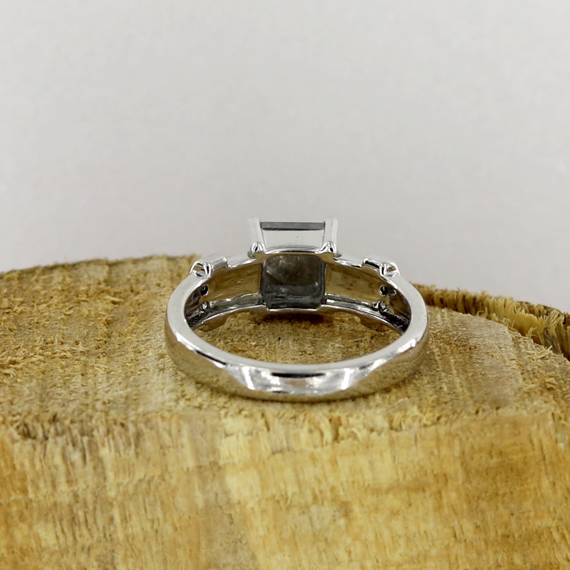 Square emerald diamond ring