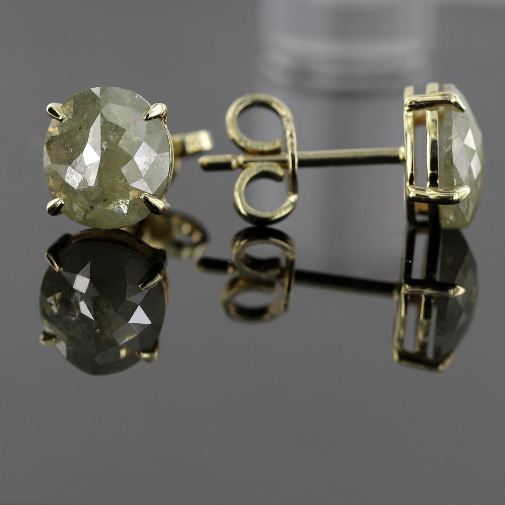 Rustic Rose cut Diamond Stud