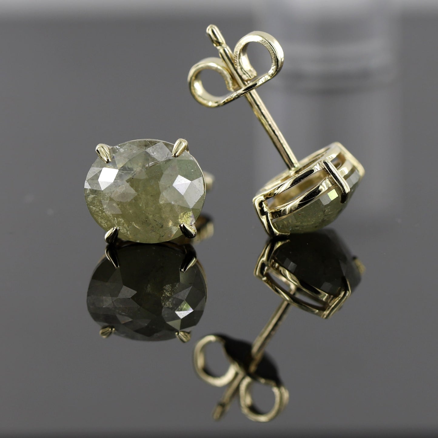 Rustic Rose cut Diamond Stud