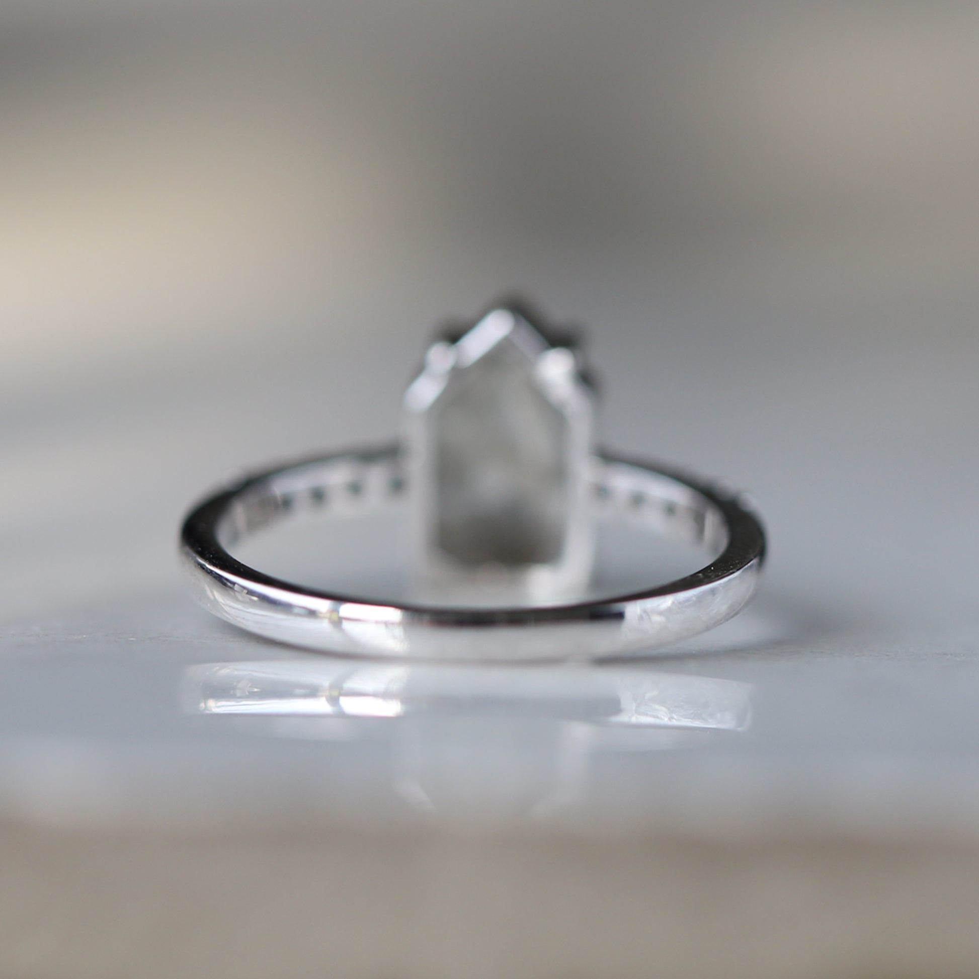 shield cut diamond engagement ring