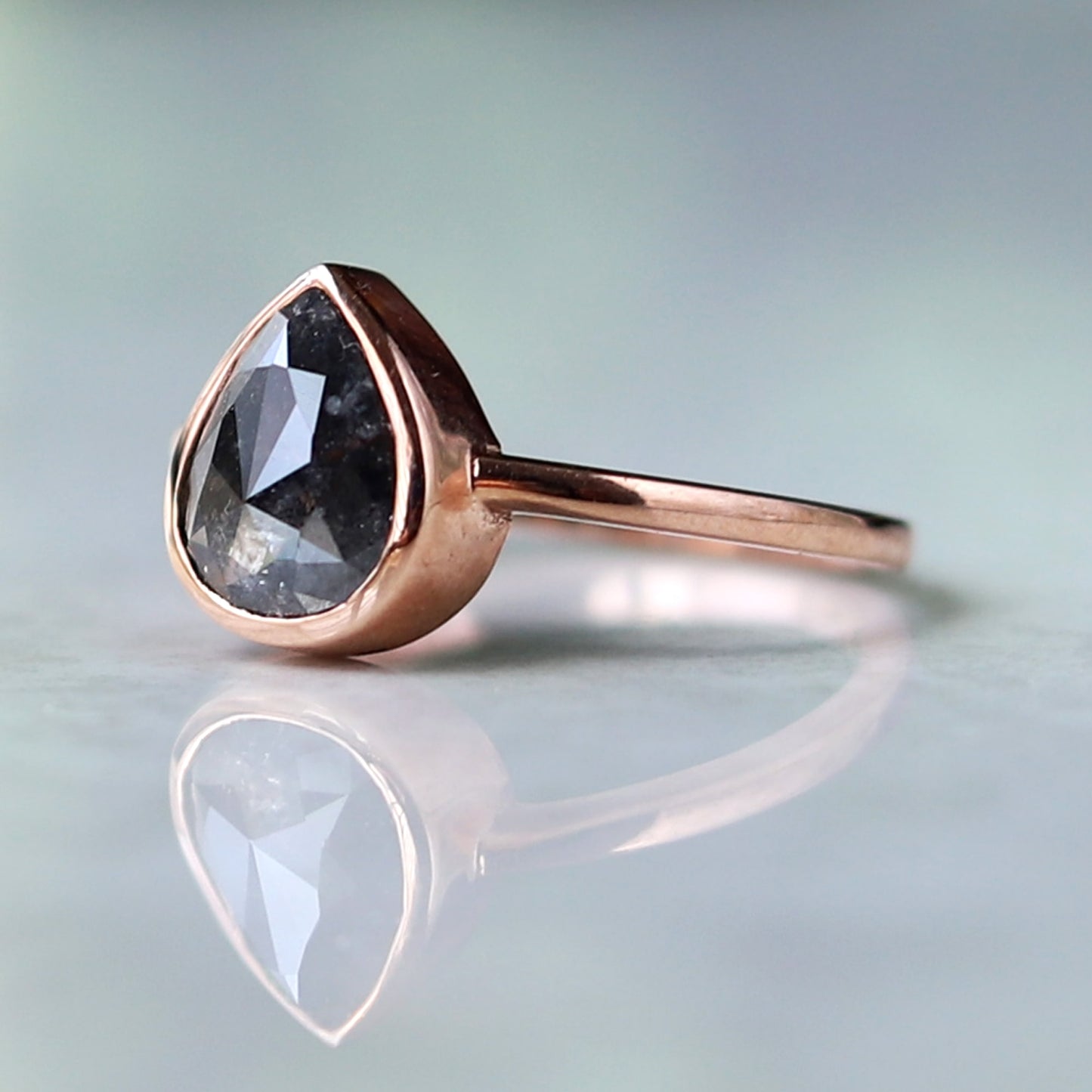 Unique Salt and Pepper Pear Diamond Band