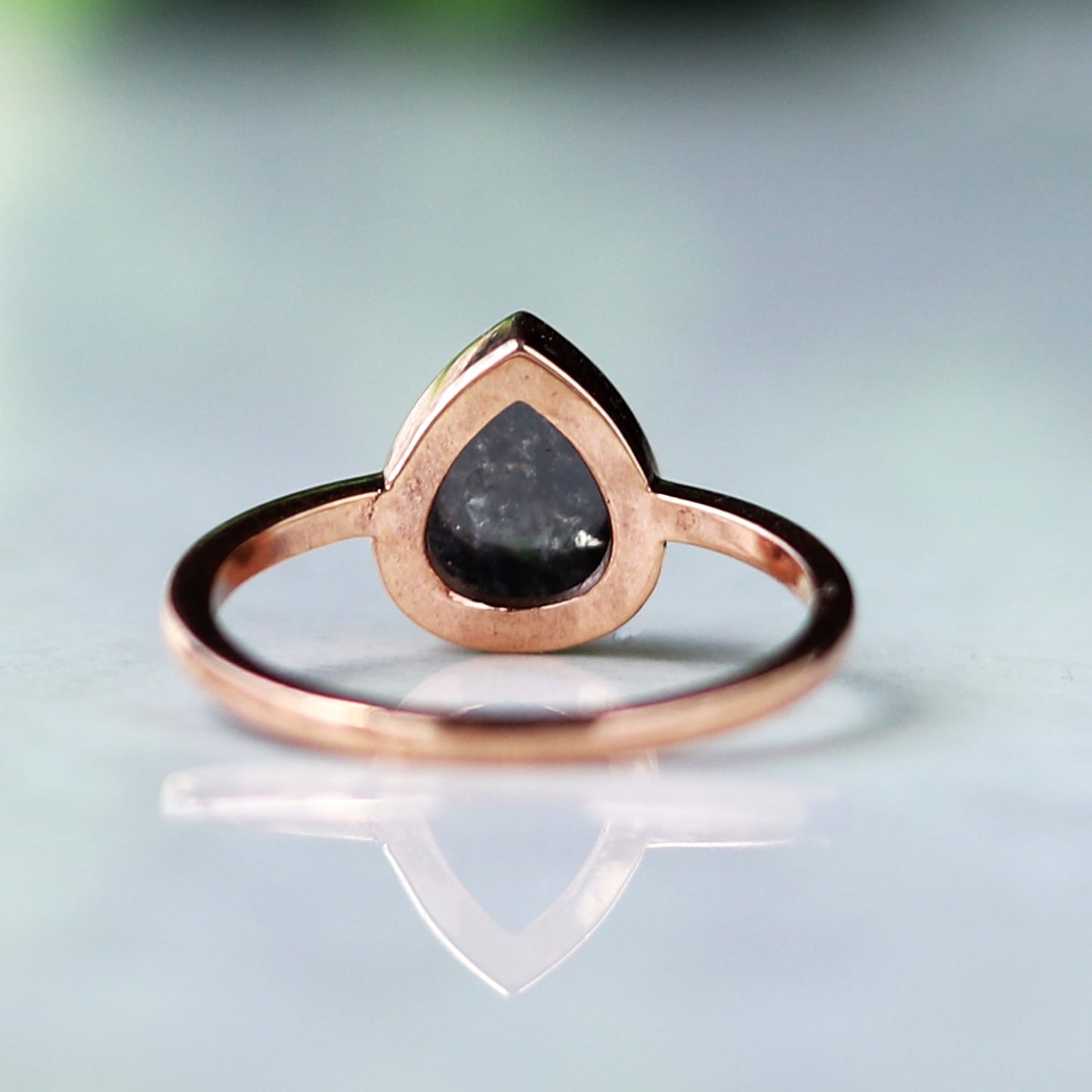 Elegant Salt and Pepper Pear Cut Ring