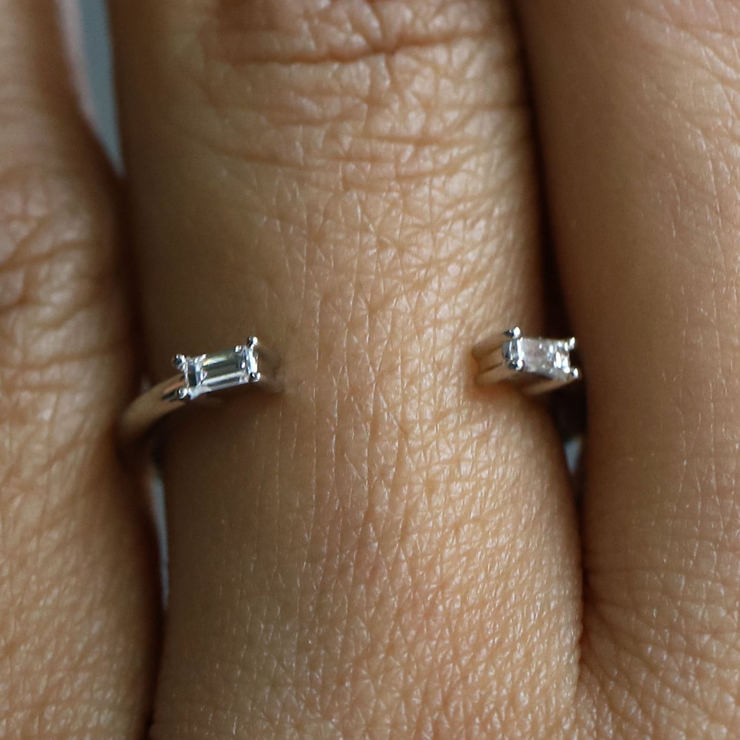 baguette wedding band white gold