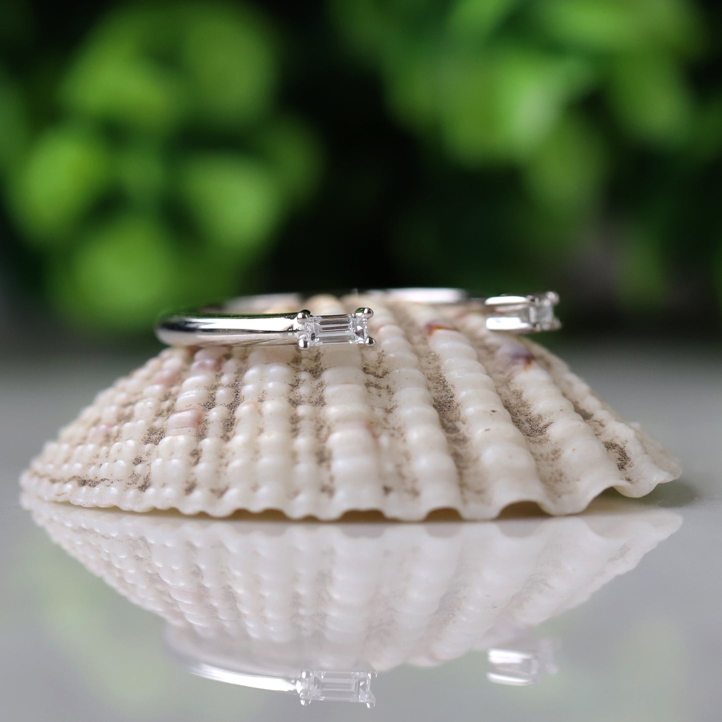 baguette wedding band white gold