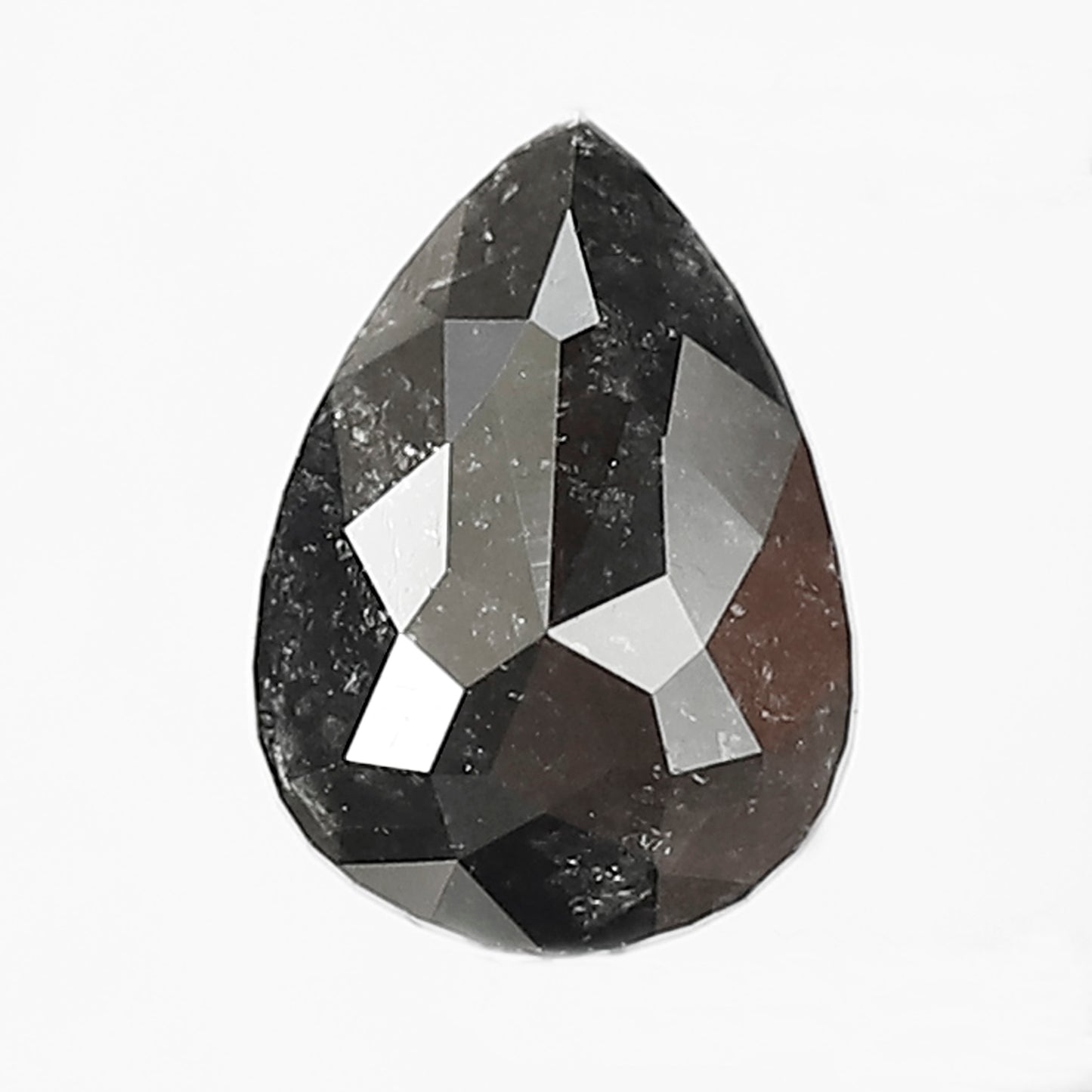 1.96 CT Pear Shape Natural Black Color Salt and Pepper Diamond For Custom Engagement Rings