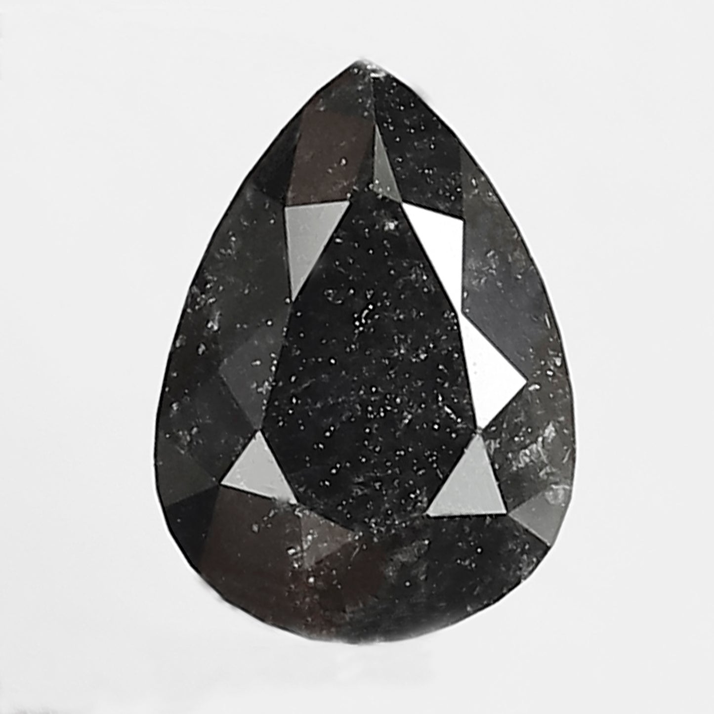 1.96 CT Pear Shape Natural Black Color Salt and Pepper Diamond For Custom Engagement Rings