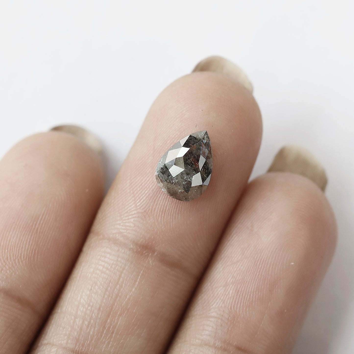 1.80 CT pear cut salt and pepper diamond For Custom Engagement Rings